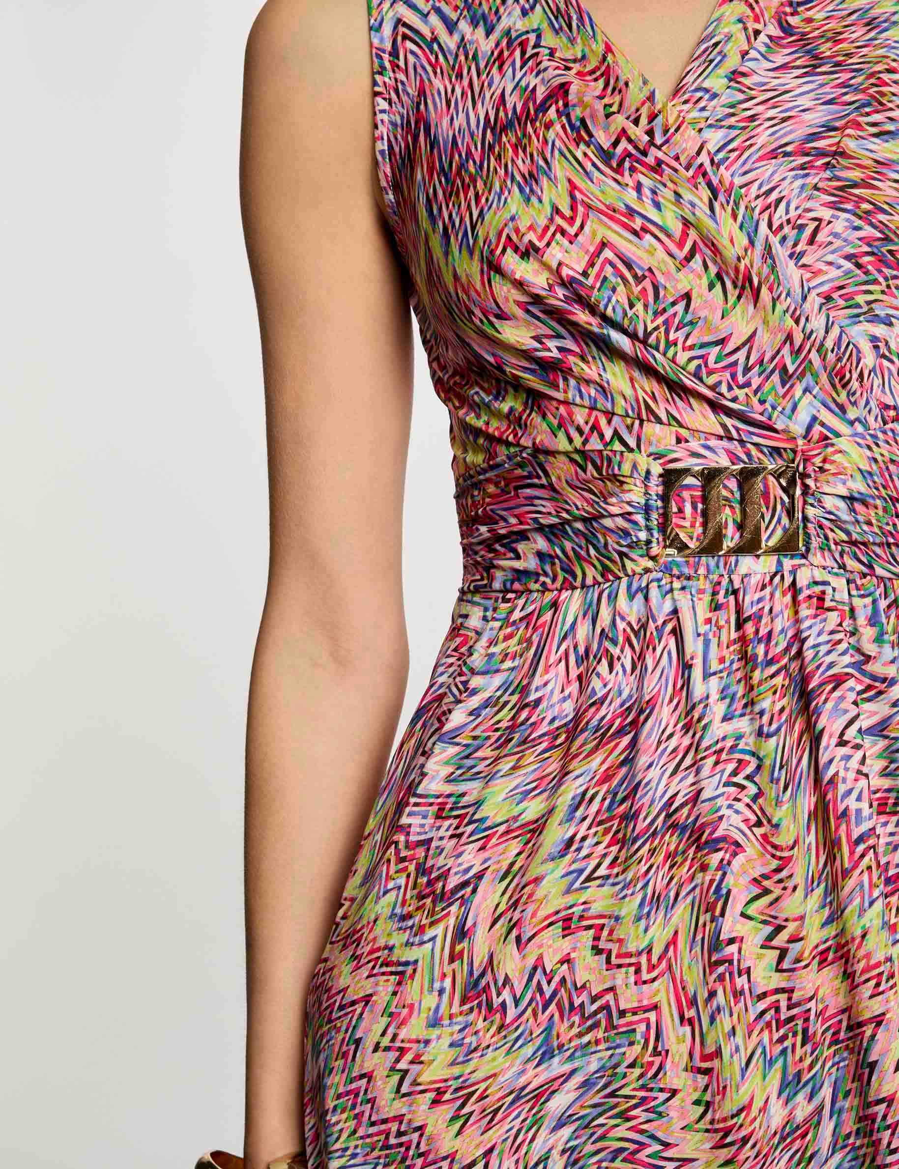 Korte rechte jurk met print meerkleurig vrouw