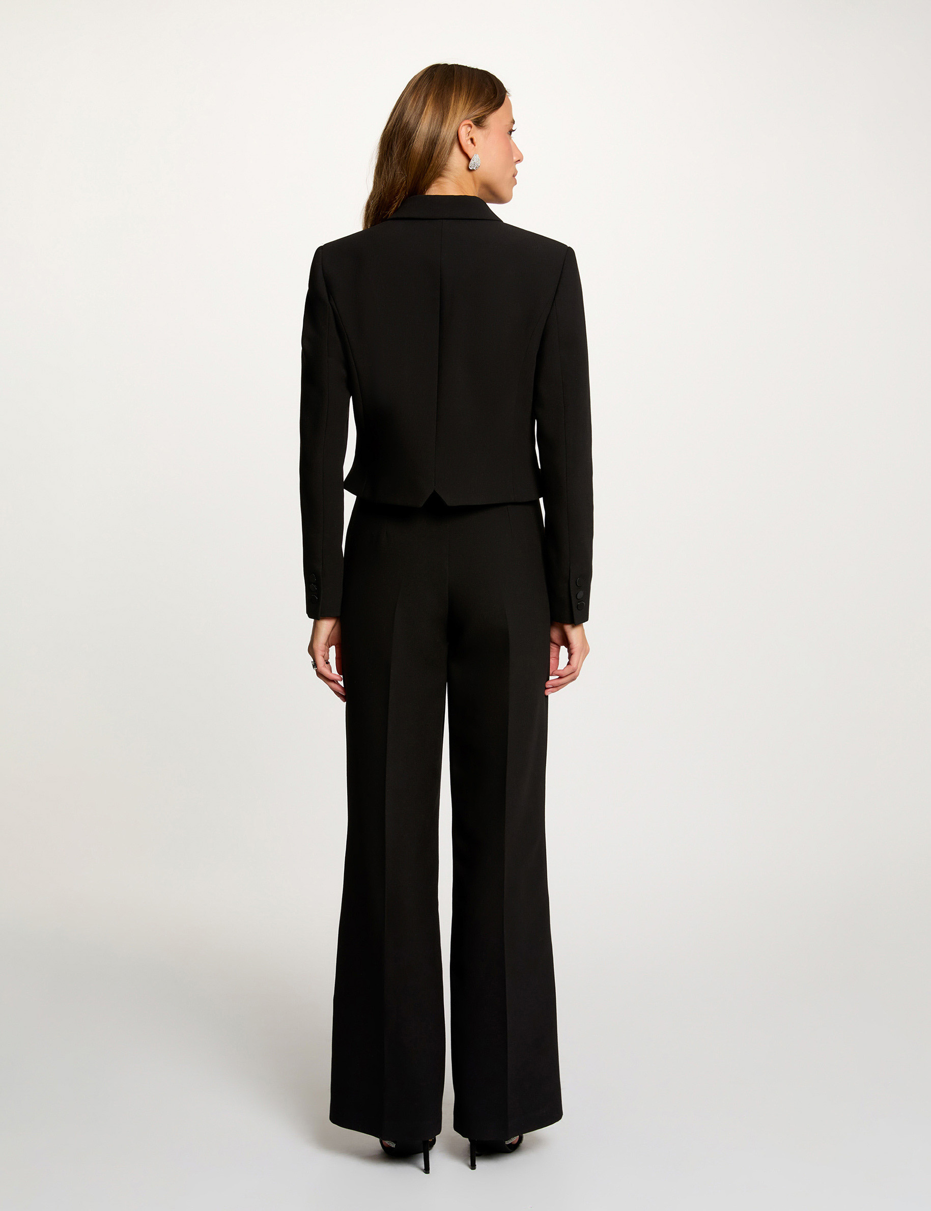 pantalon large taille haute noir femme Pantalon large taille haute noir femme