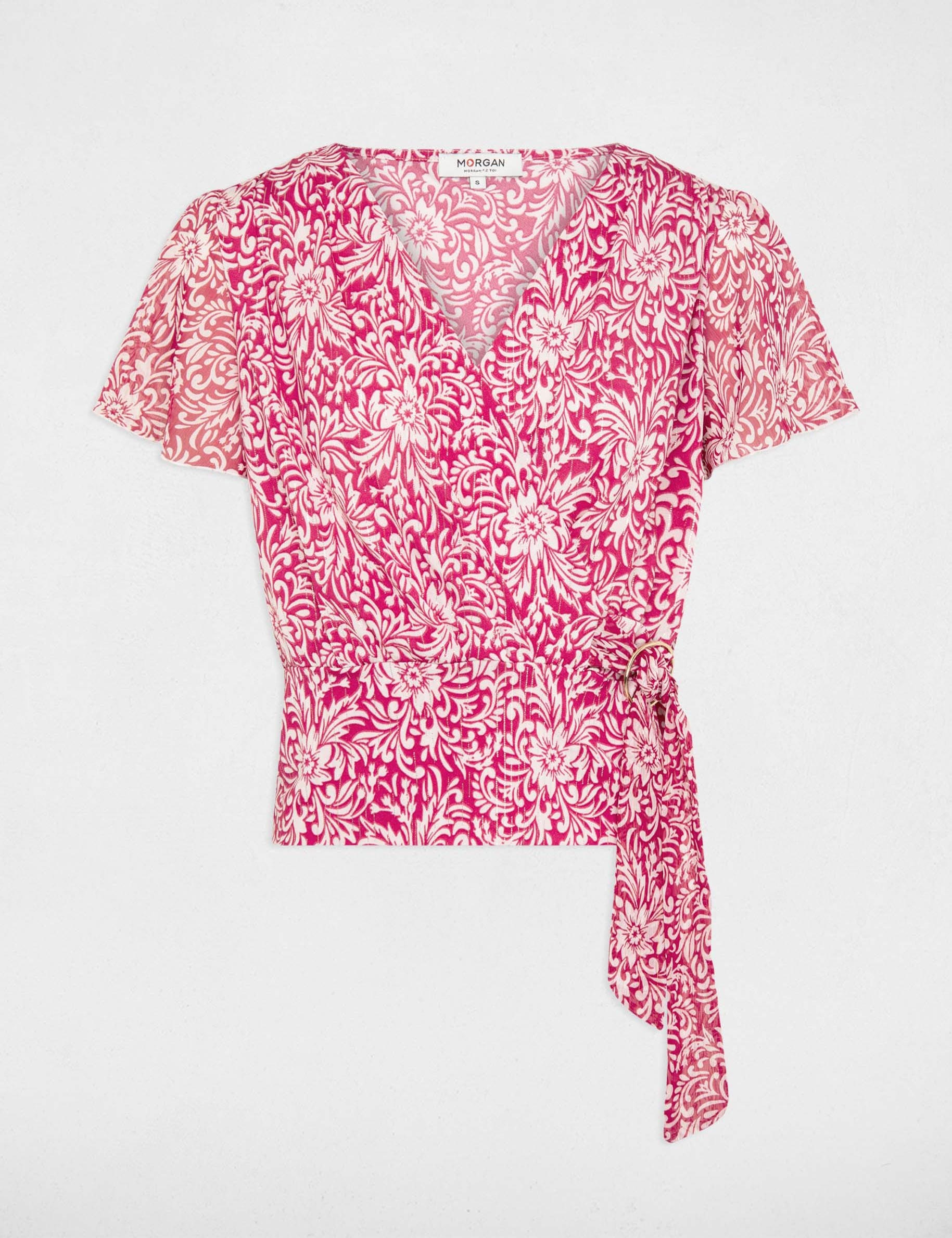 T-shirt manches courtes rose moyen femme