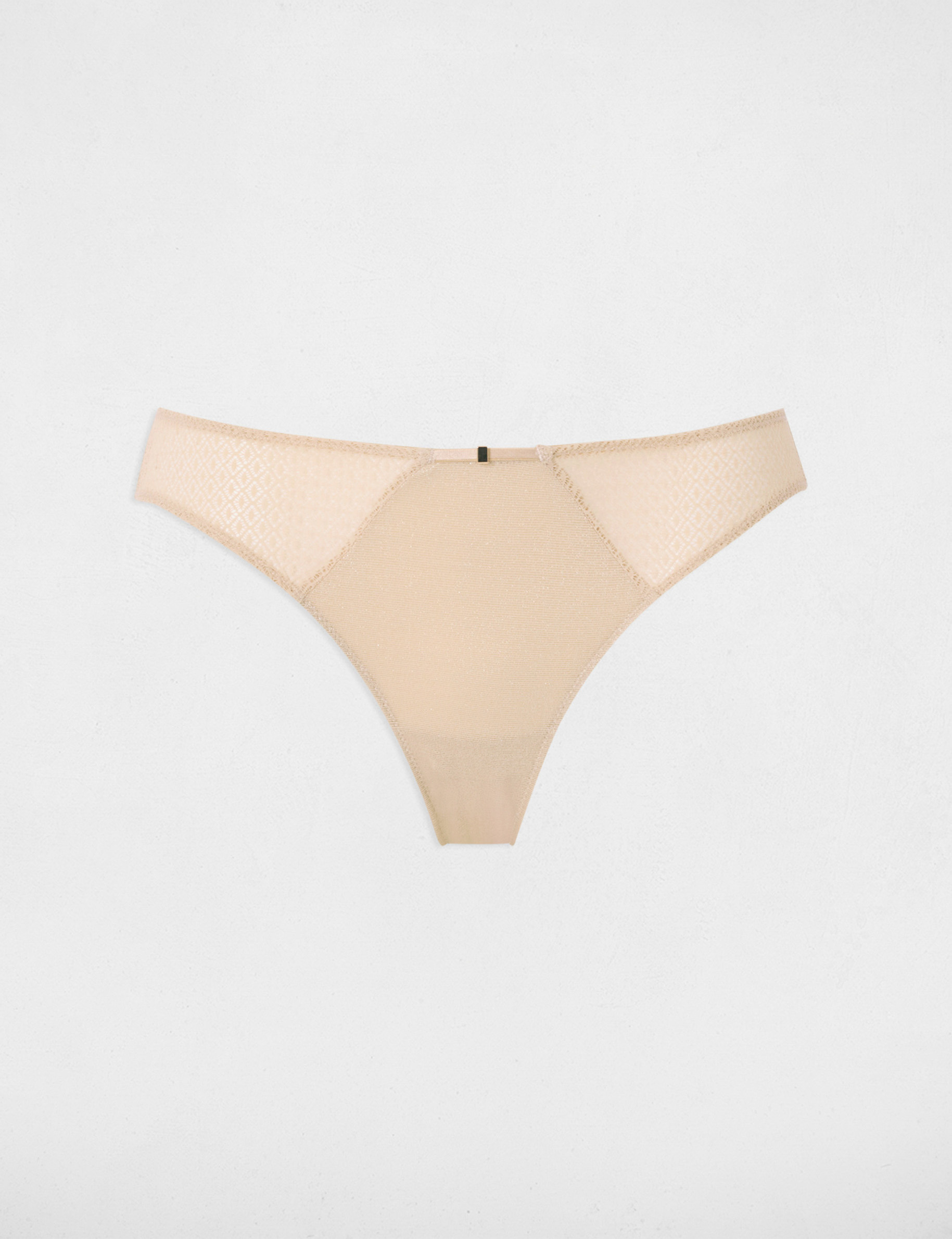 Lage taille kanten slip beige vrouw