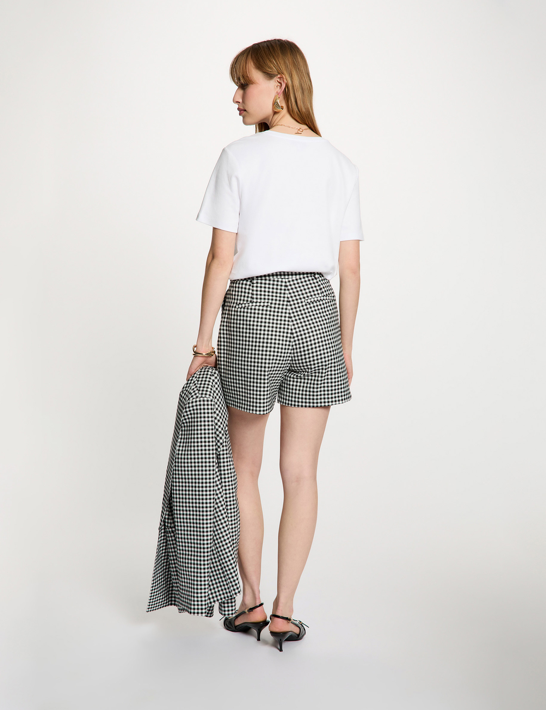 Short taille haute noir femme