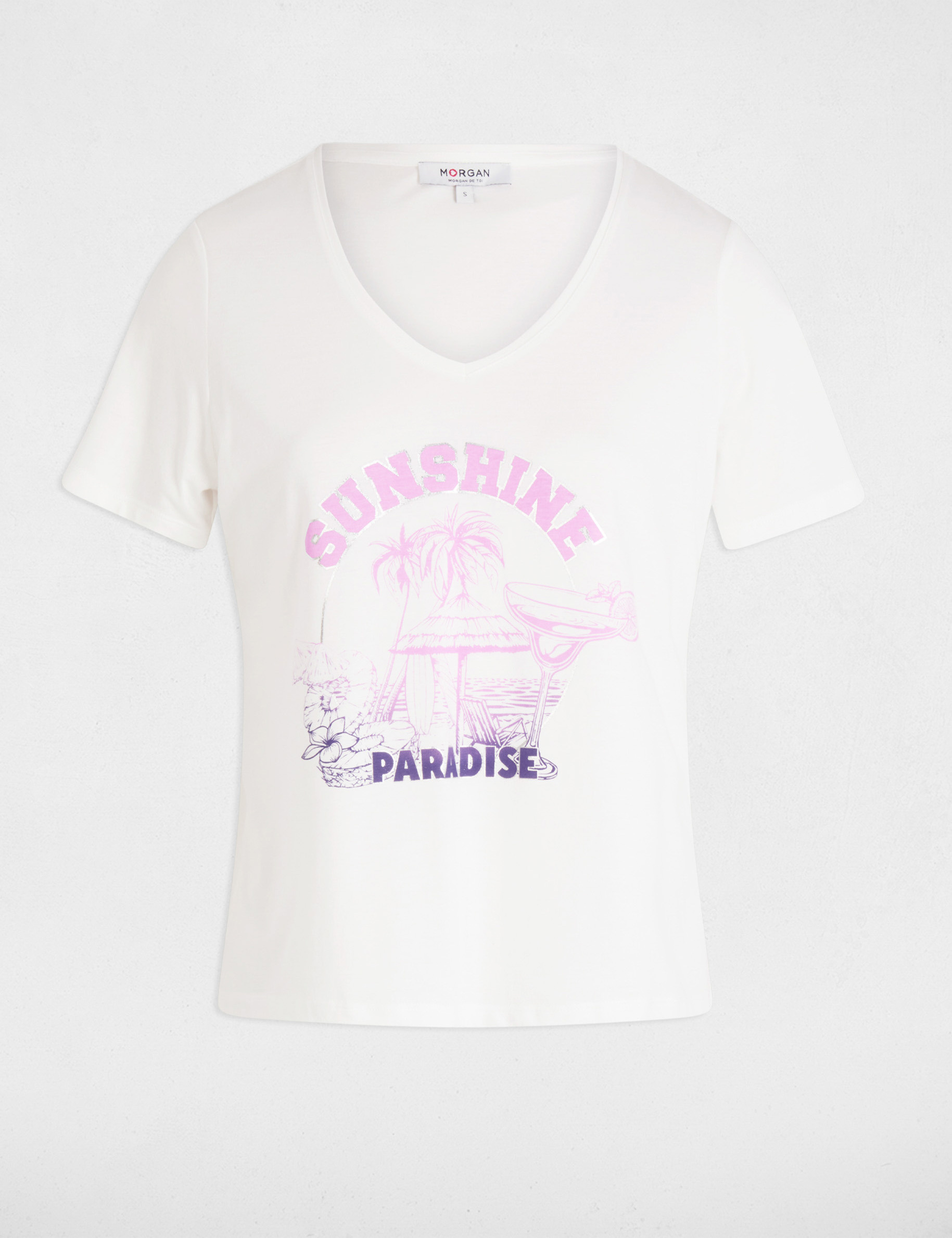 t shirt met opschrift helder wit vrouw T-shirt met opschrift helder wit vrouw
