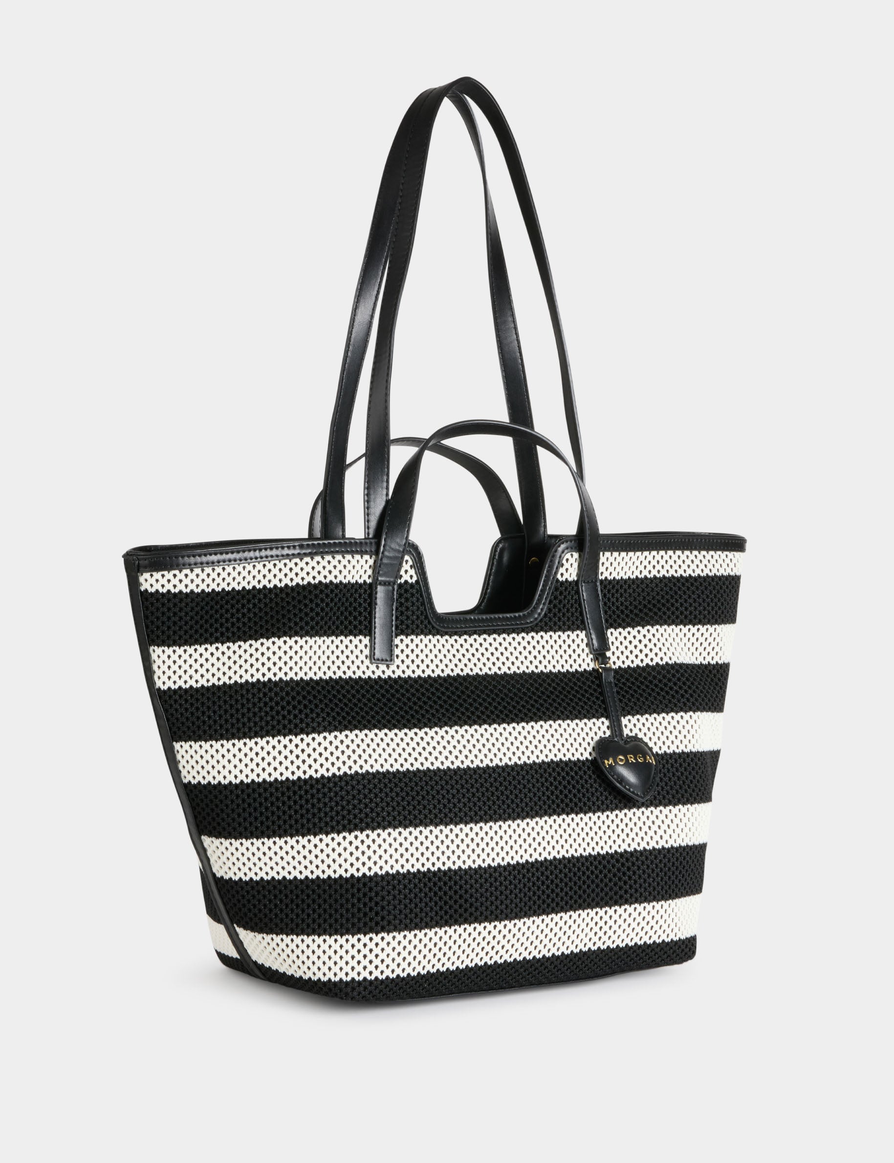 Geweven shopper helder wit vrouw