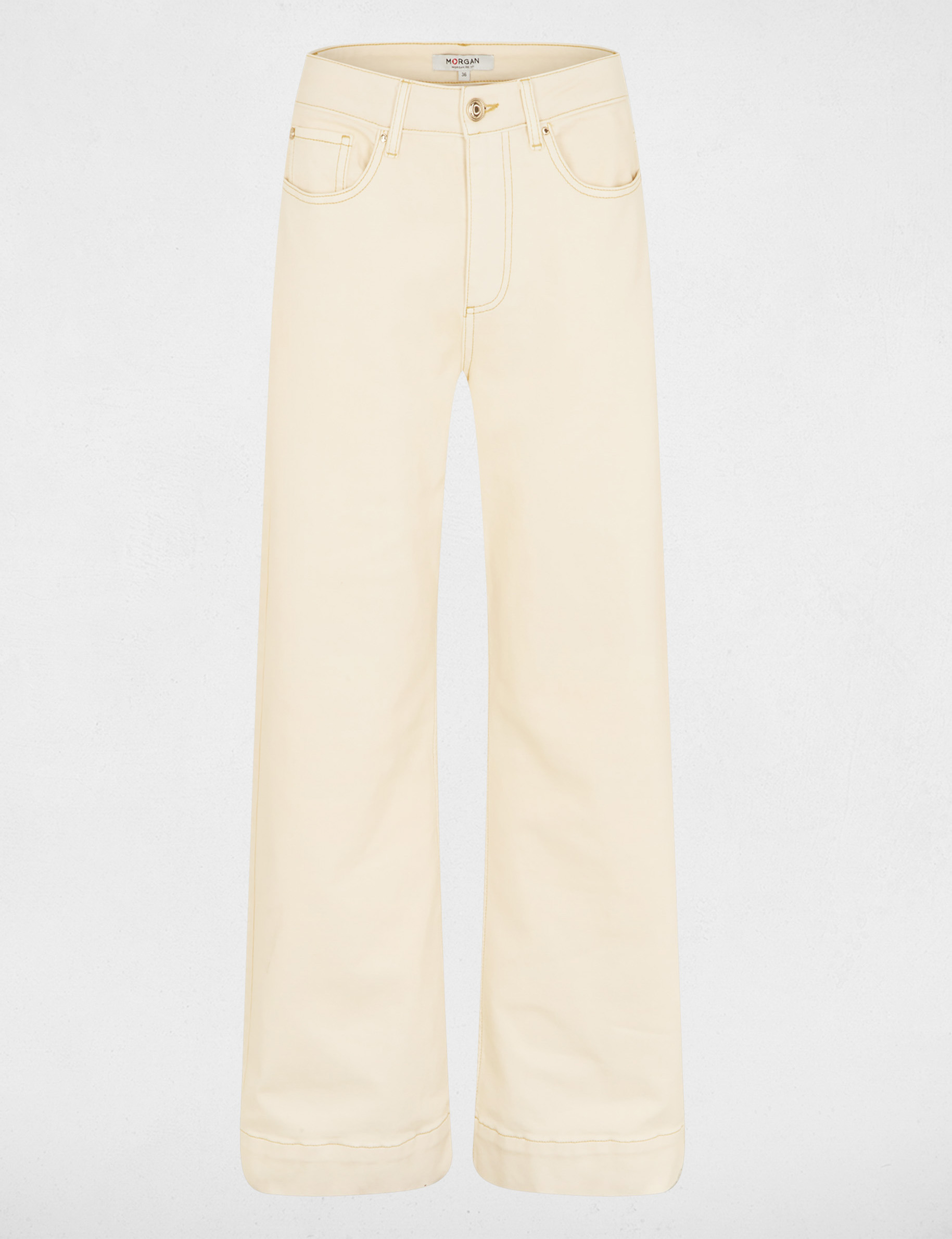 Jean large beige femme
