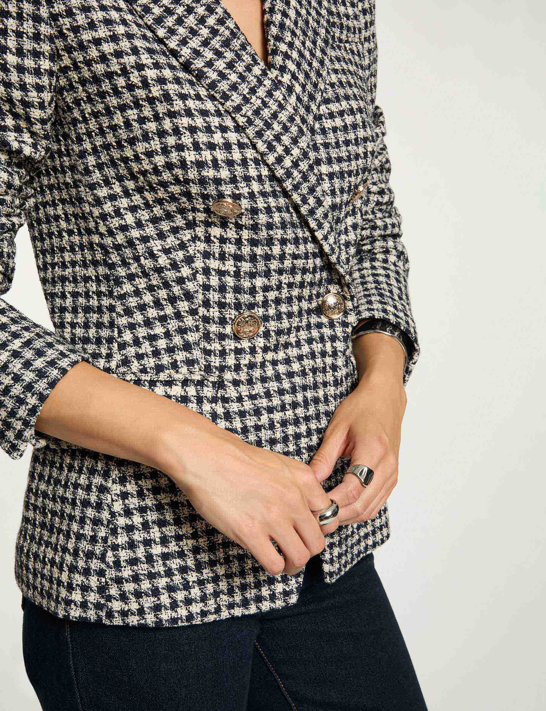 rechte blazer met reverskraag meerkleurig vrouw Rechte blazer met reverskraag meerkleurig vrouw