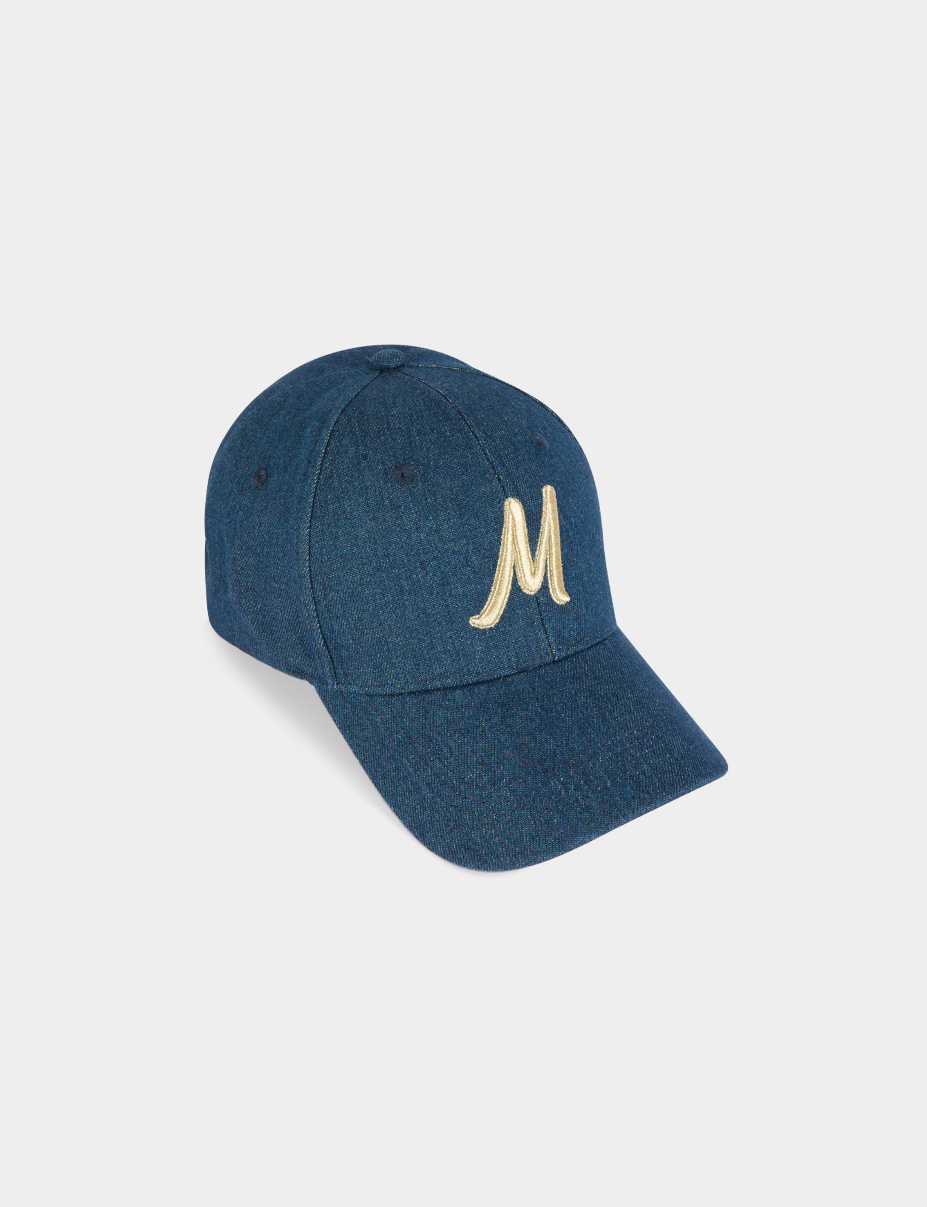casquette en jean brodee m denim stone femme Casquette en jean brodée M denim stone femme