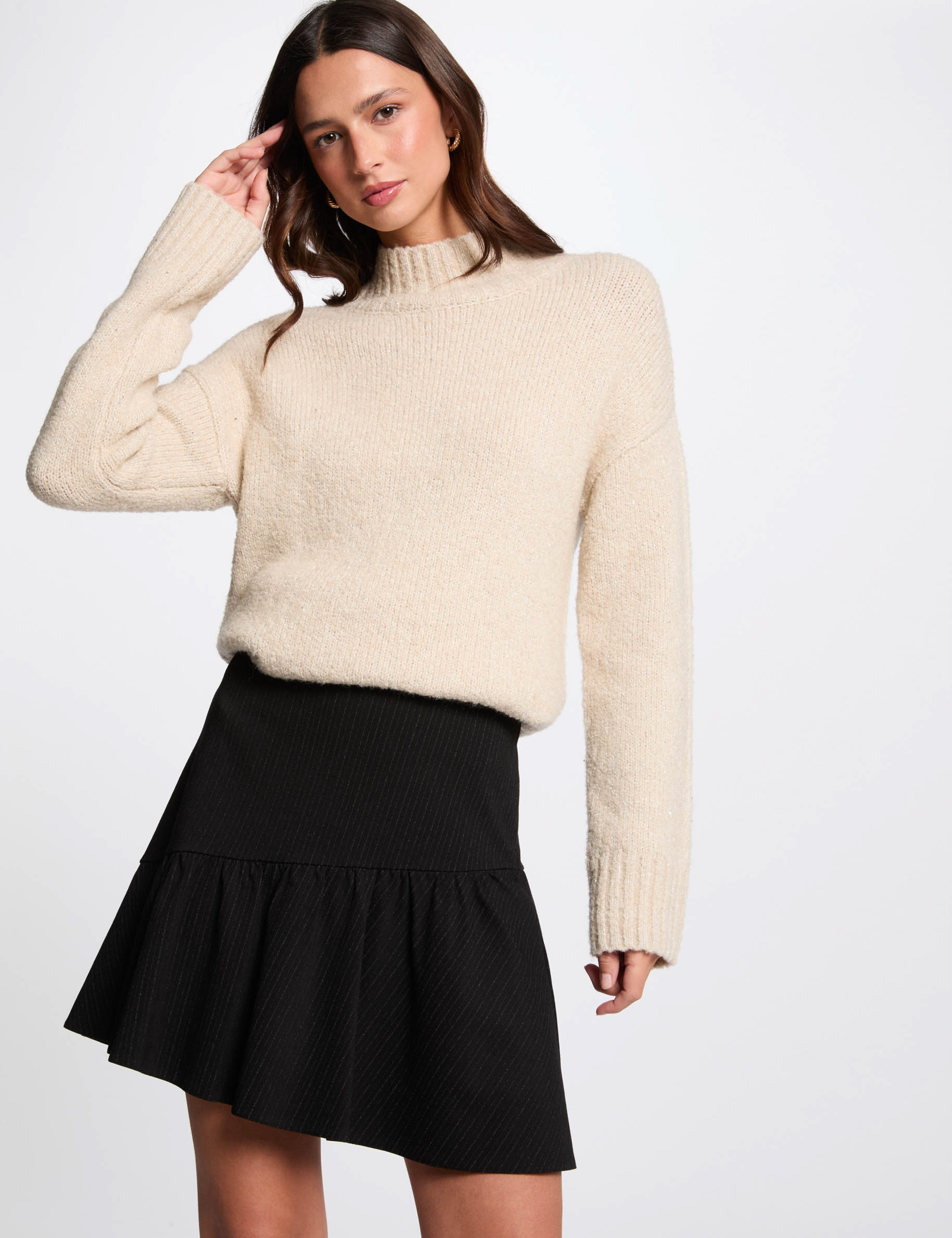 jupe courte rayee noir femme Jupe courte rayée noir femme