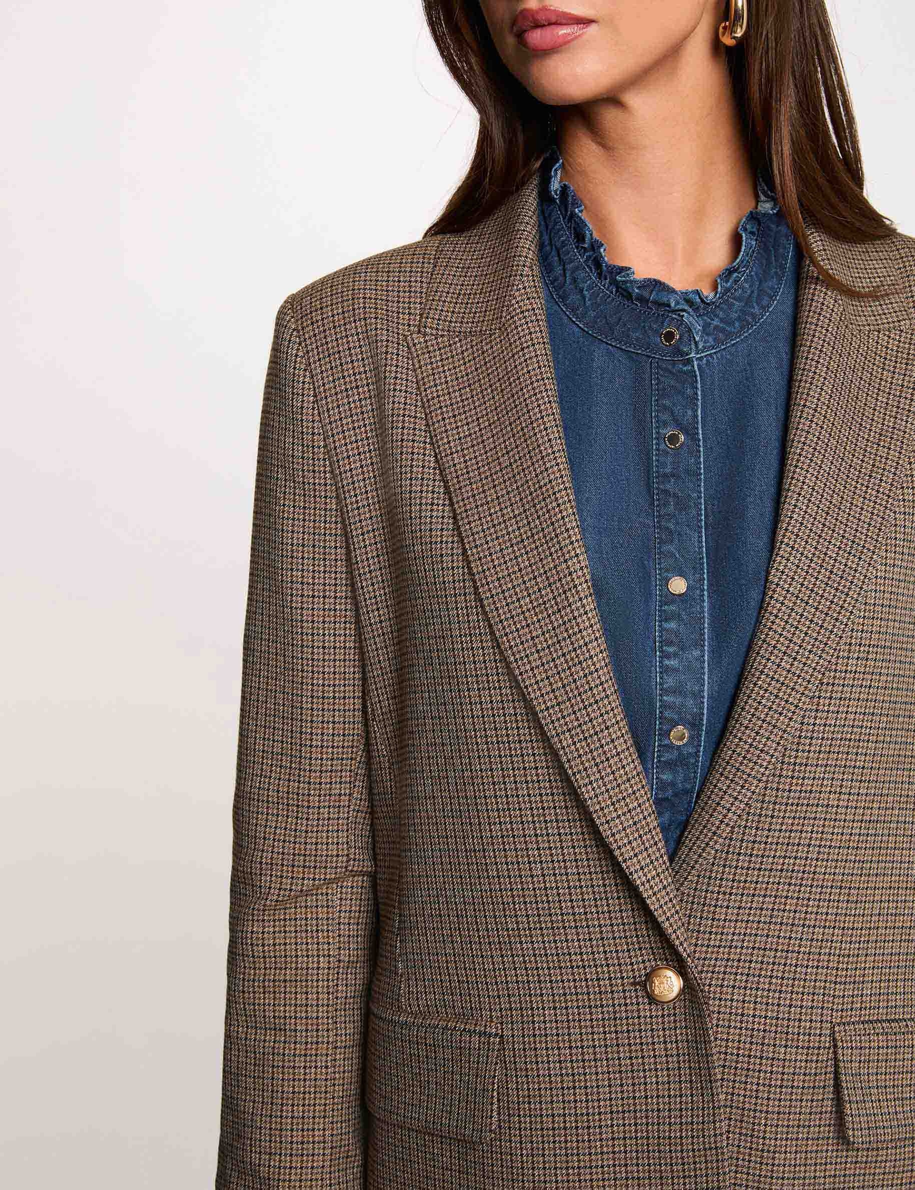 Rechte blazer met reverskraag meerkleurig vrouw