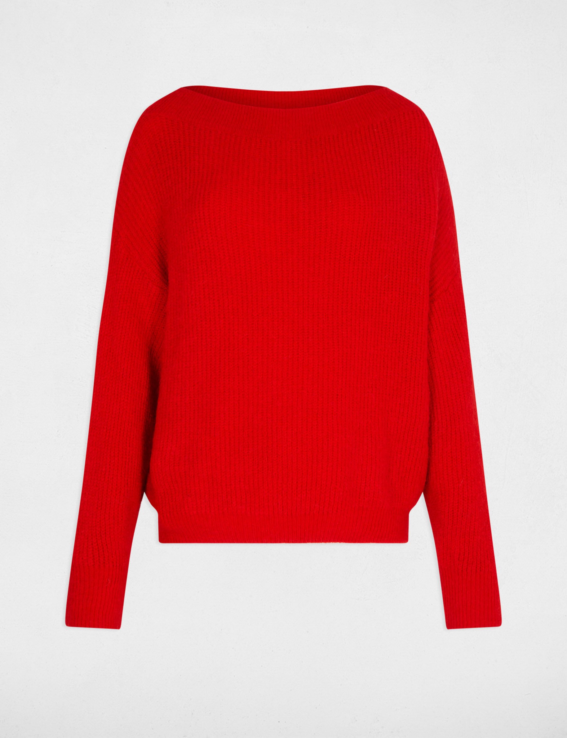 Pull col rond rouge femme