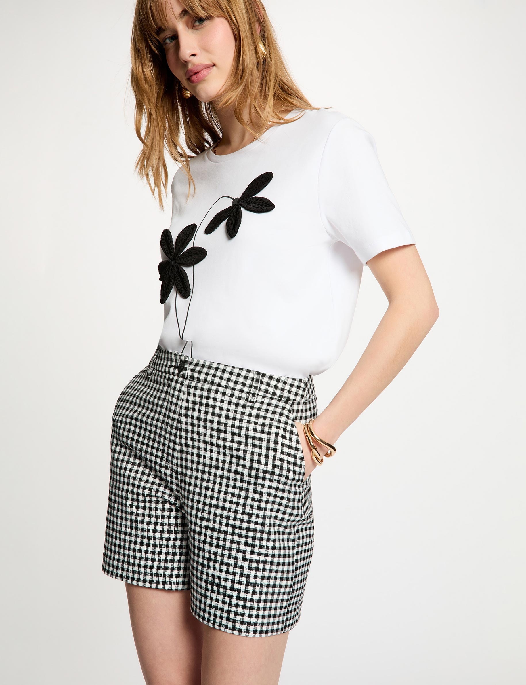 Short taille haute noir femme