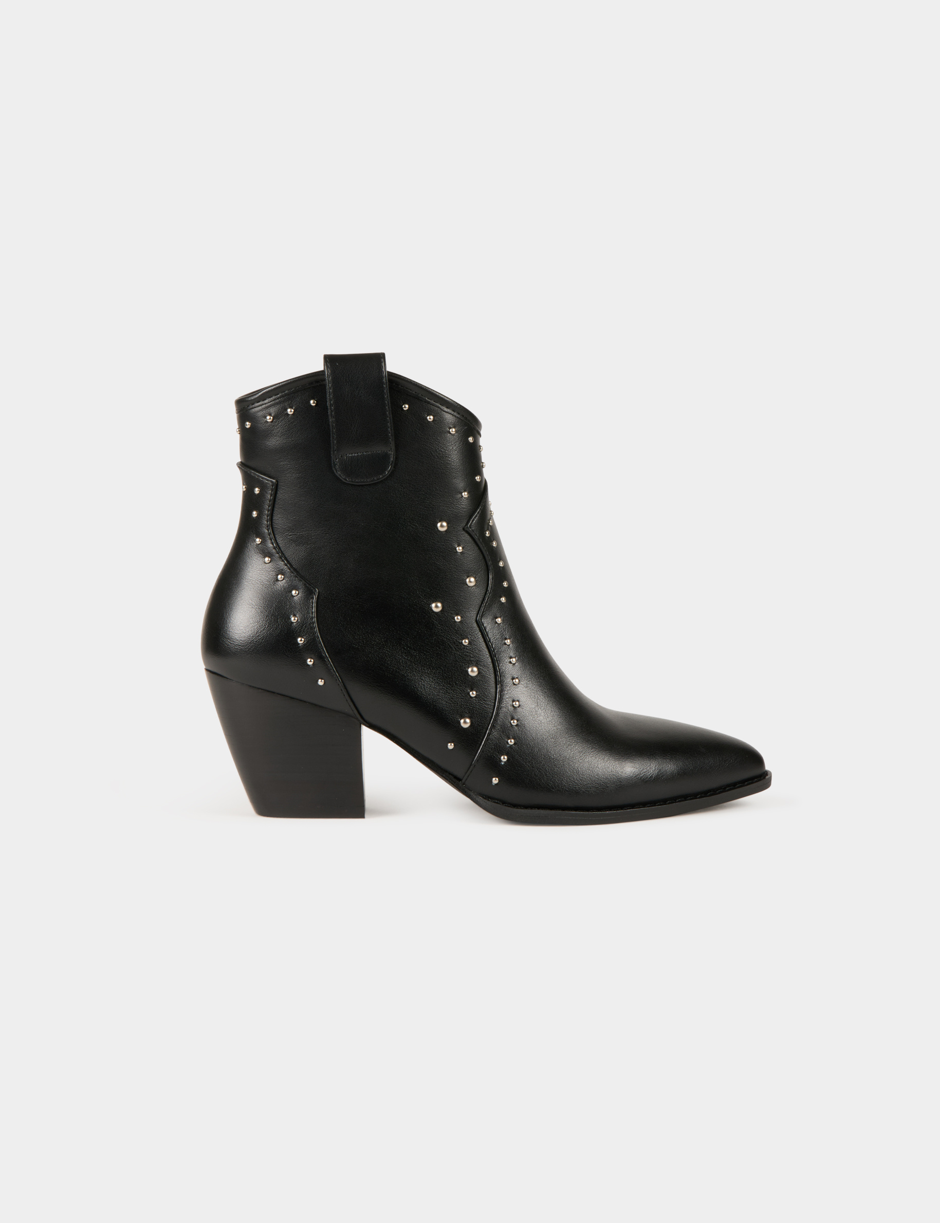 Bottines western avec clous noir femme Morgan