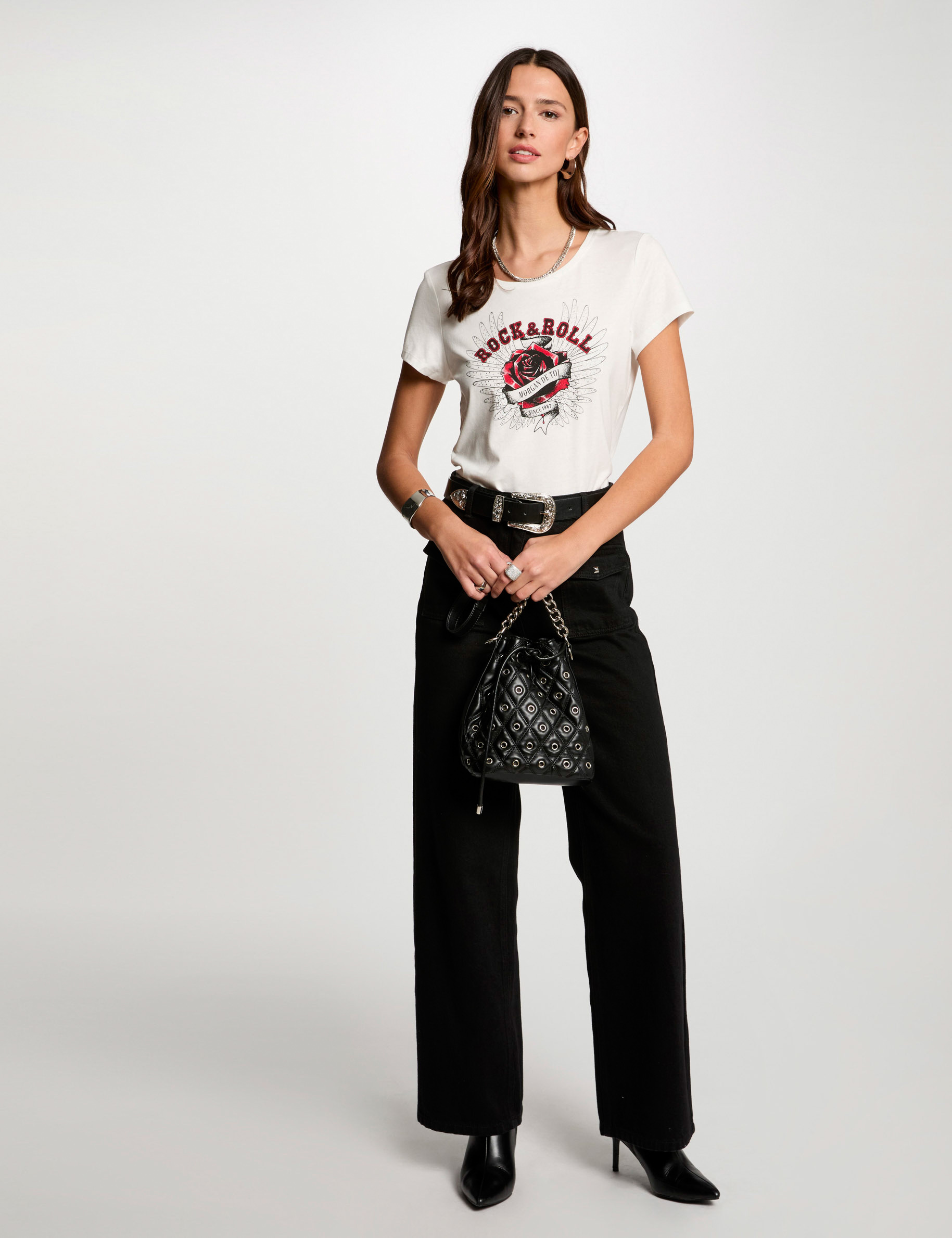 t shirt met opschrift helder wit vrouw T-shirt met opschrift helder wit vrouw