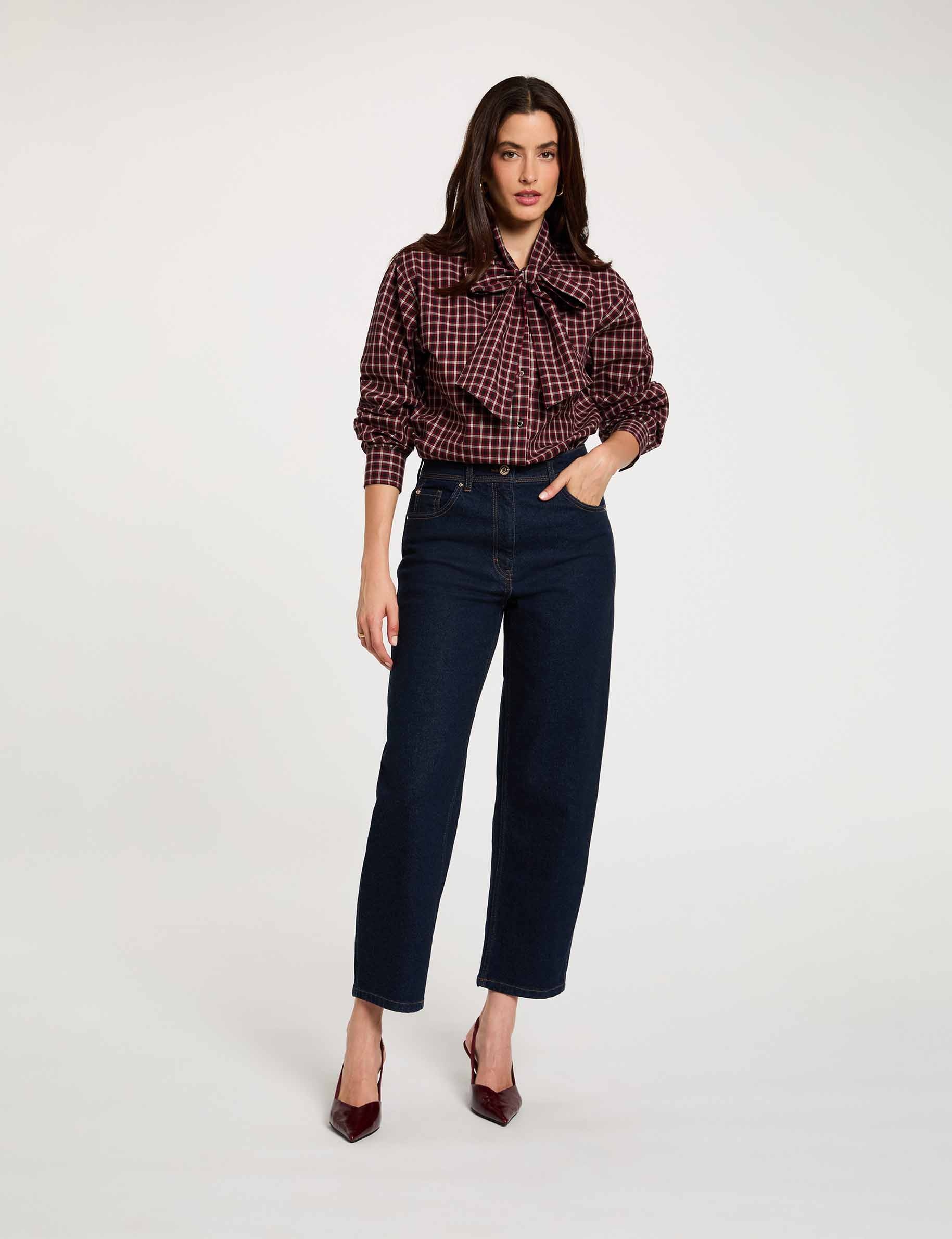 Blouse met lavalli&egrave;rekraag meerkleurig vrouw