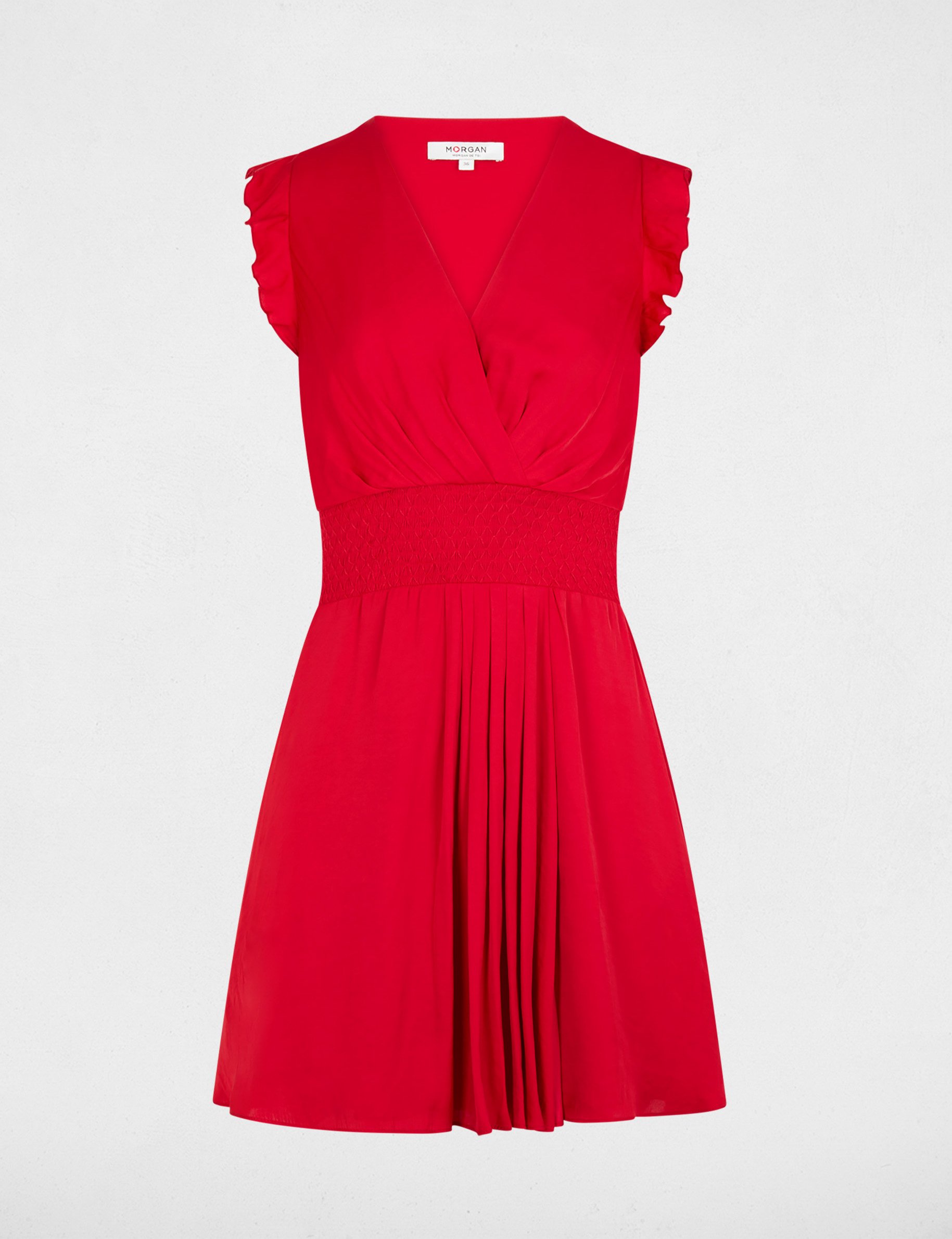 Robe courte fluide rouge femme