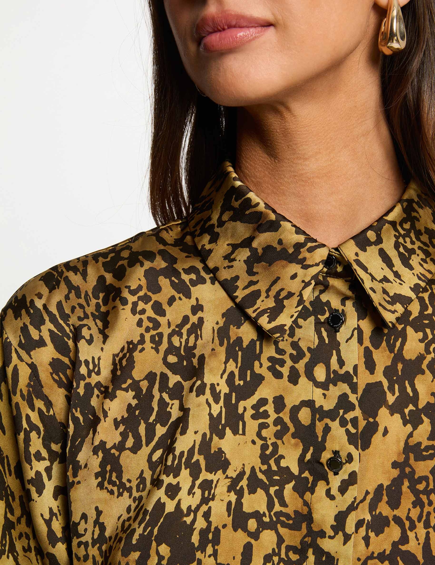 satijnen blouse met print meerkleurig vrouw Satijnen blouse met print meerkleurig vrouw