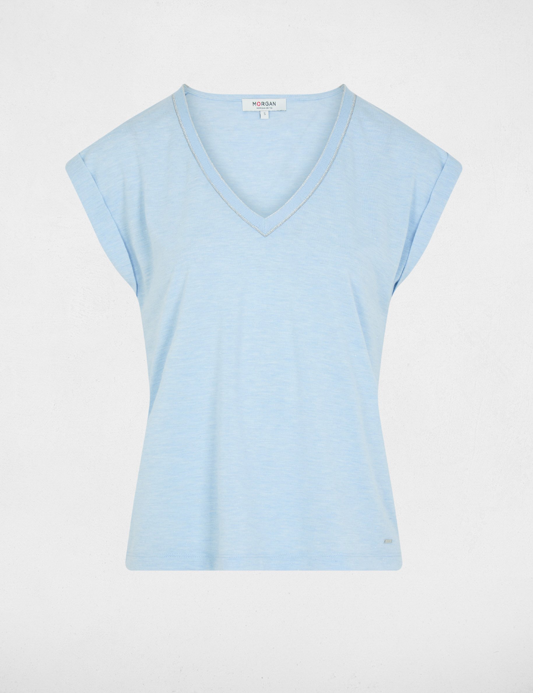 T-shirt met korte mouwen hemelsblauw vrouw