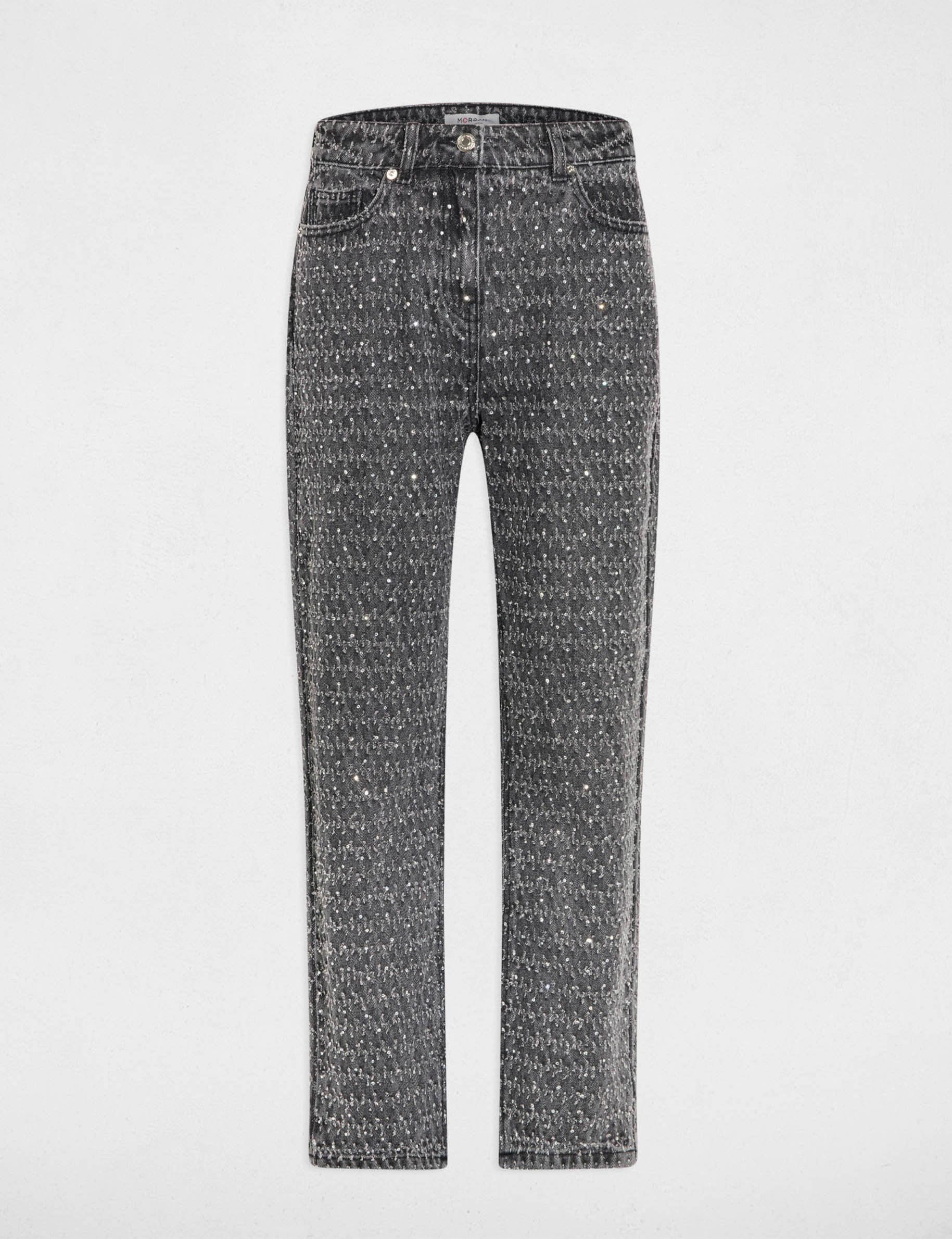 Hoge taille mom jeans mediumgrijs vrouw