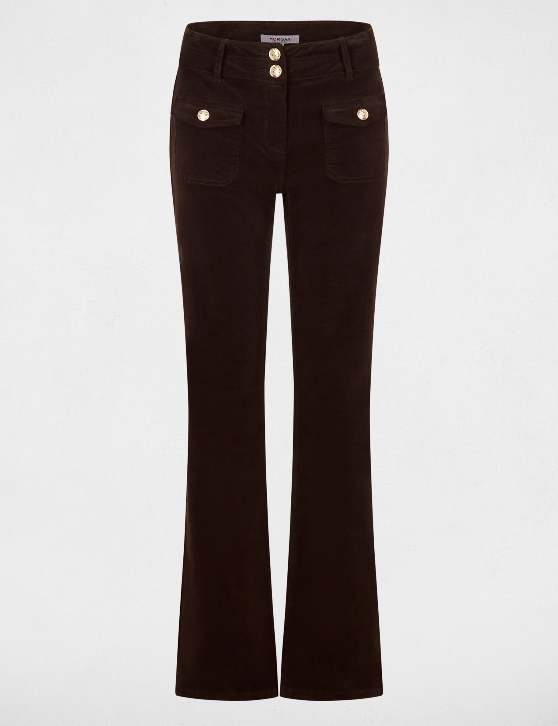 Broek van corduroy donker bruin vrouw