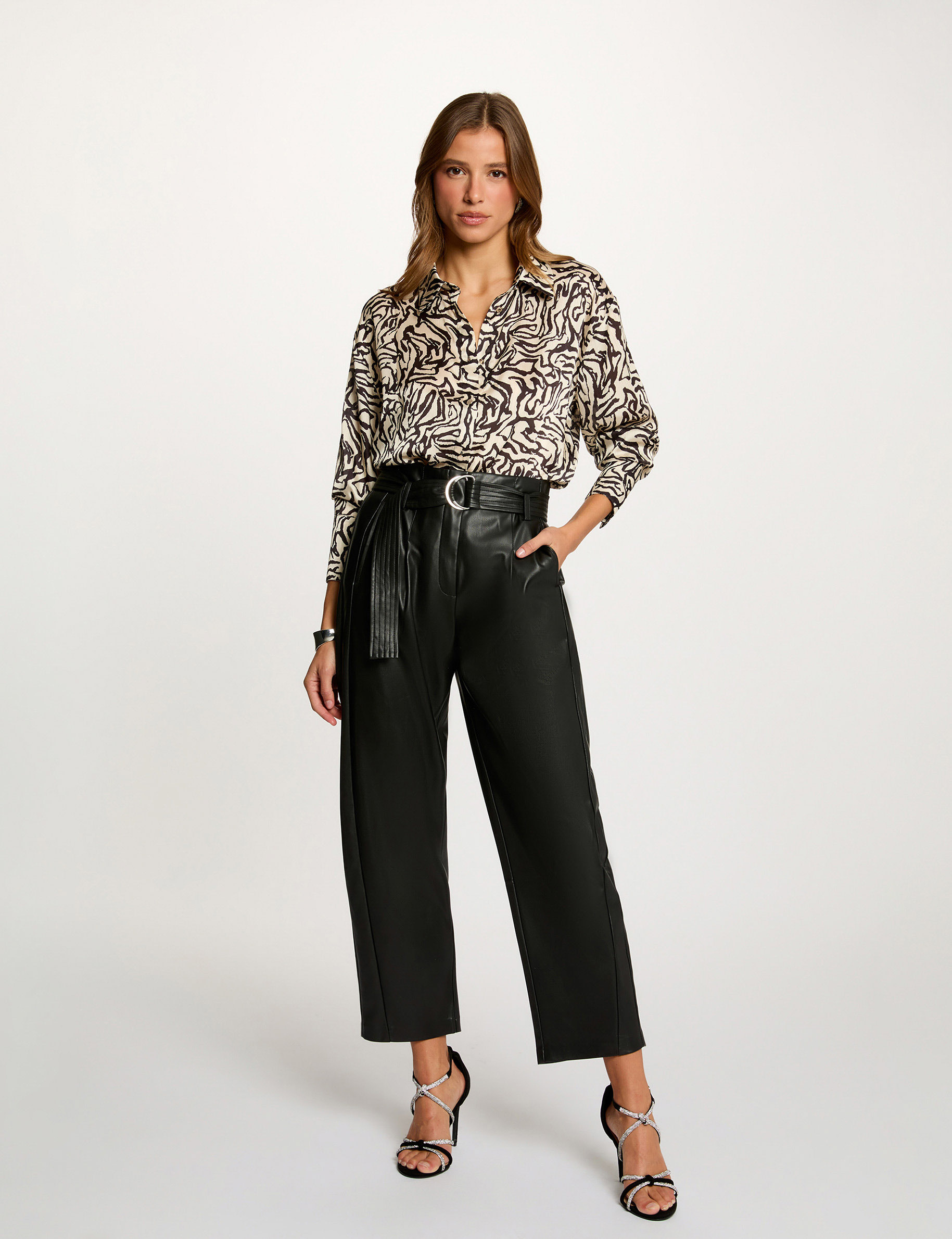 bedrukte blouse met lange mouwen meerkleurig vrouw Bedrukte blouse met lange mouwen meerkleurig vrouw