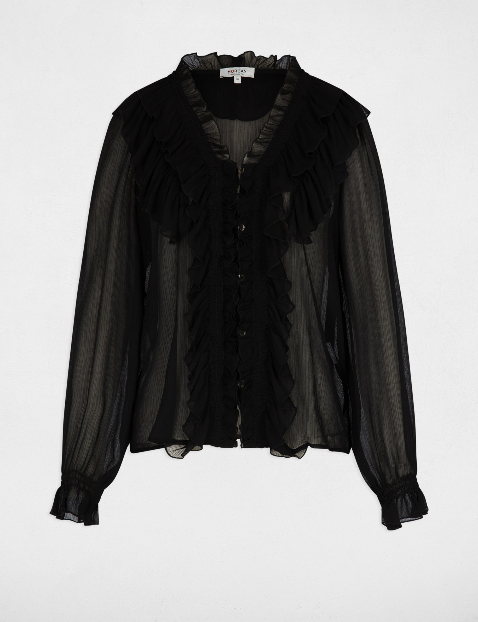 chemise fluide col v noir femme Chemise fluide col v noir femme