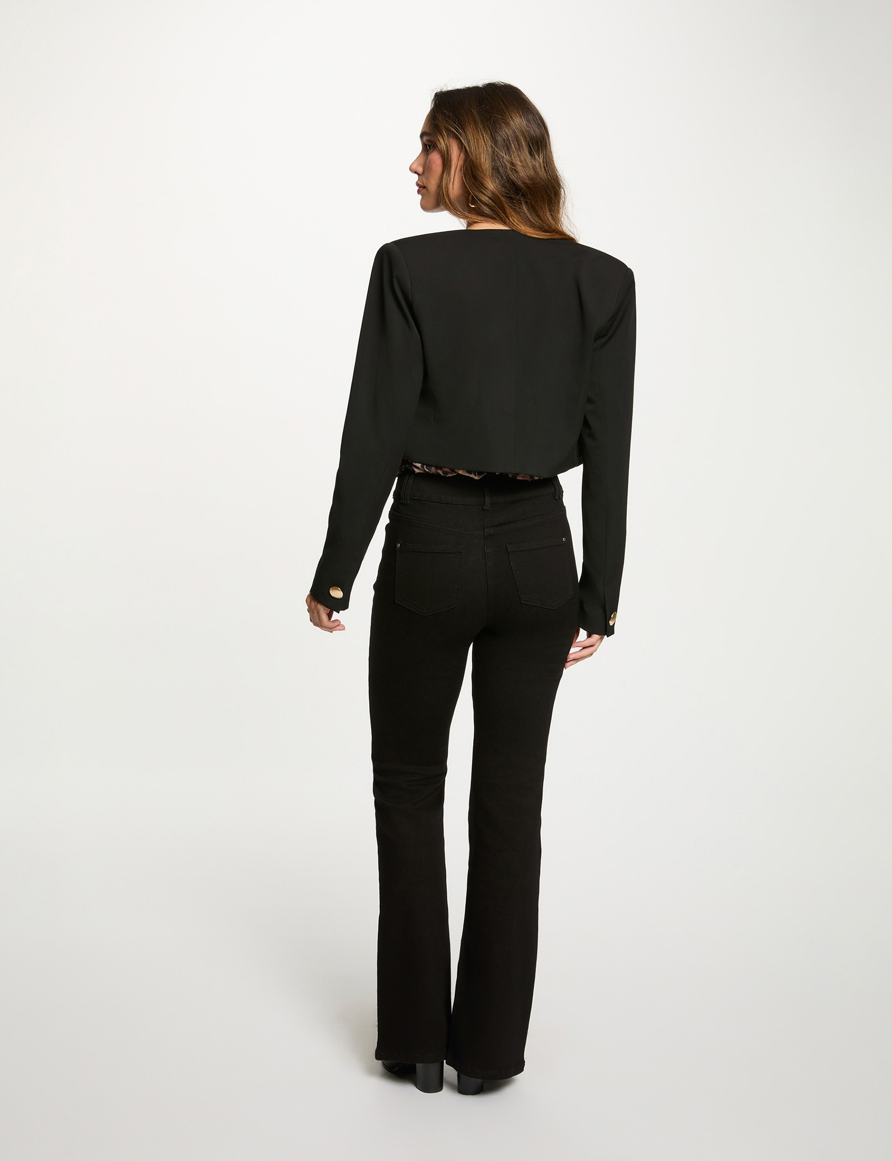 Veste courte noir femme