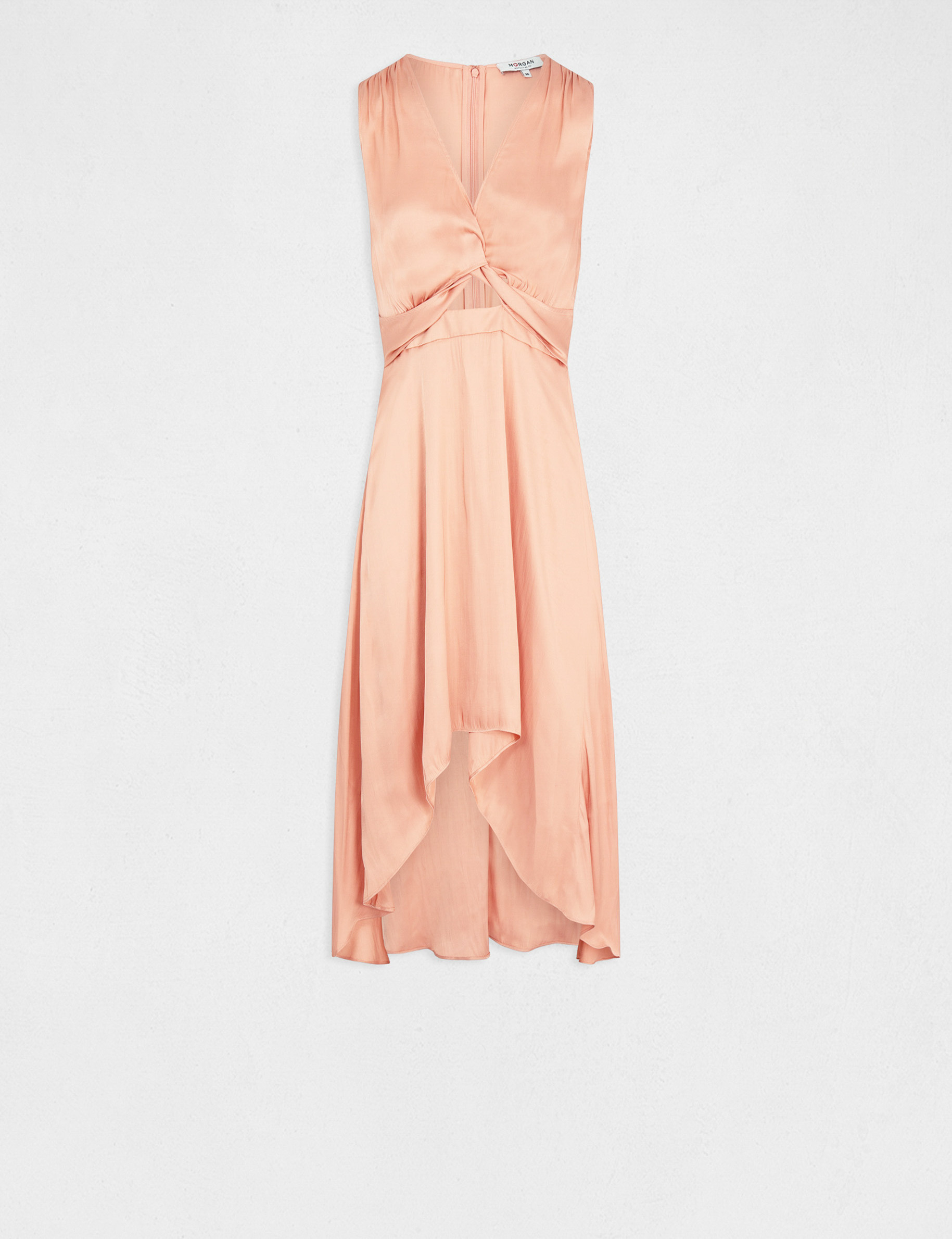 robe midi trapeze asymetrique rose moyen femme Robe midi trapèze asymétrique rose moyen femme