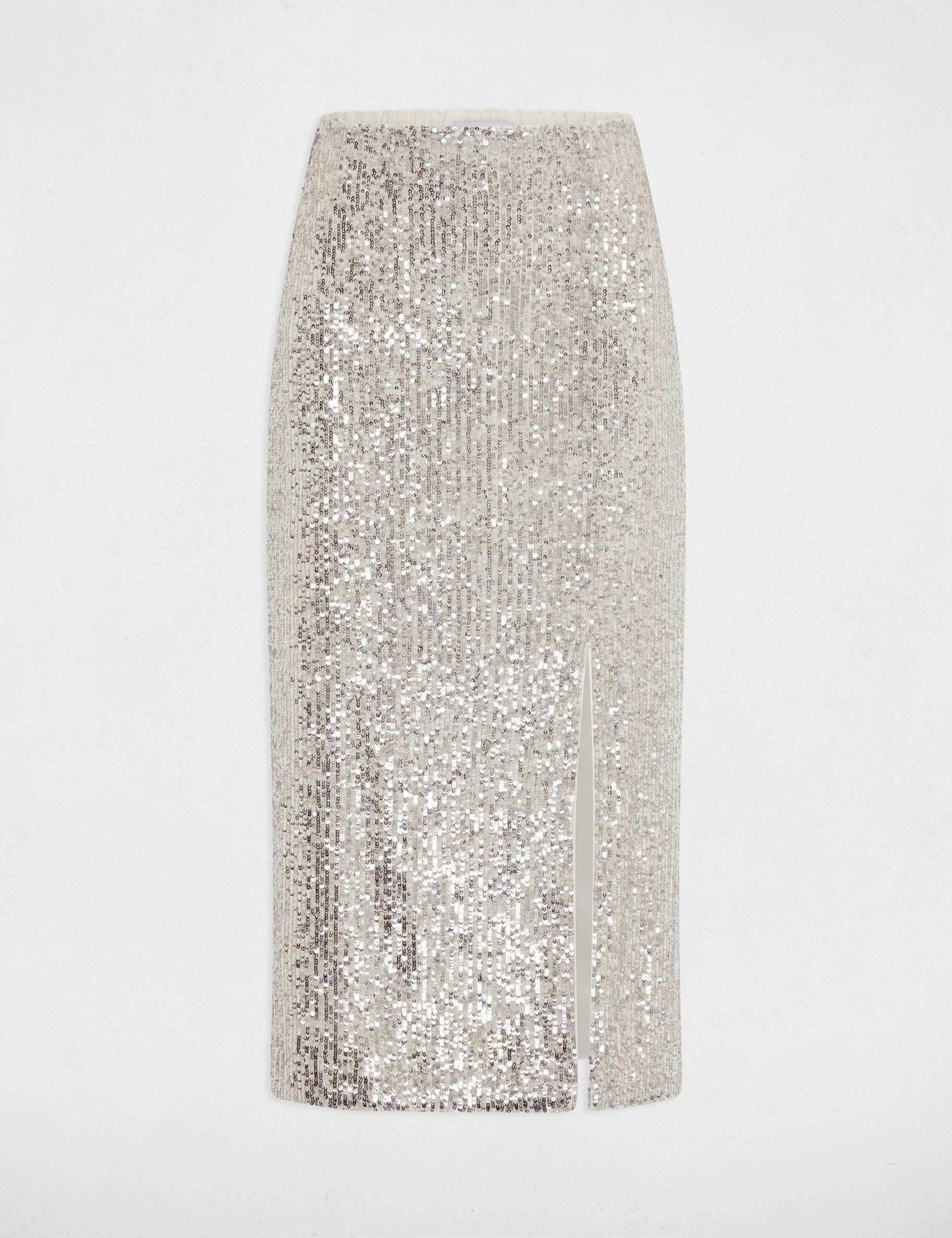 jupe crayon a sequins sable femme Jupe crayon à sequins sable femme