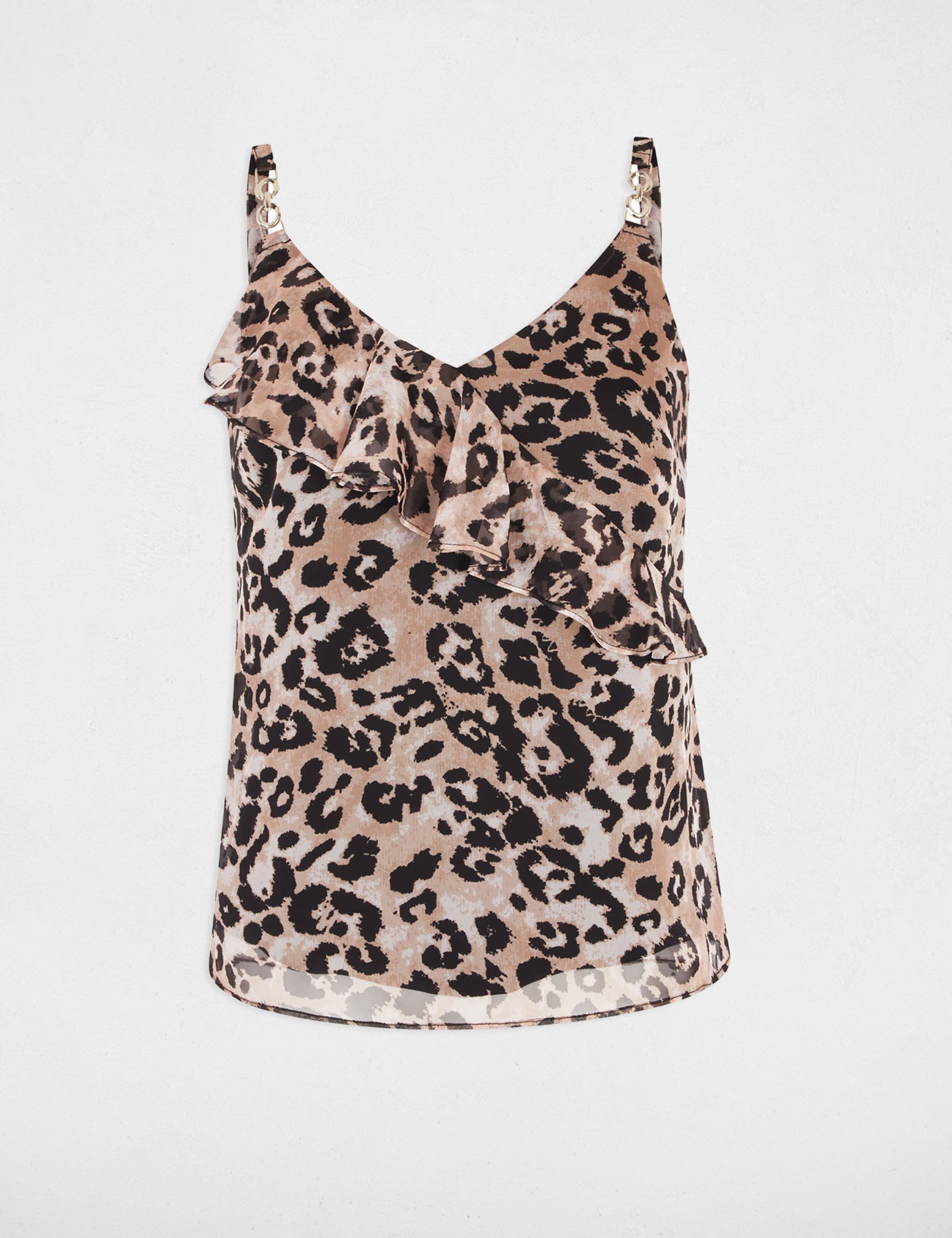 top bretelles fines imprime multicolore femme Top bretelles fines imprimé multicolore femme
