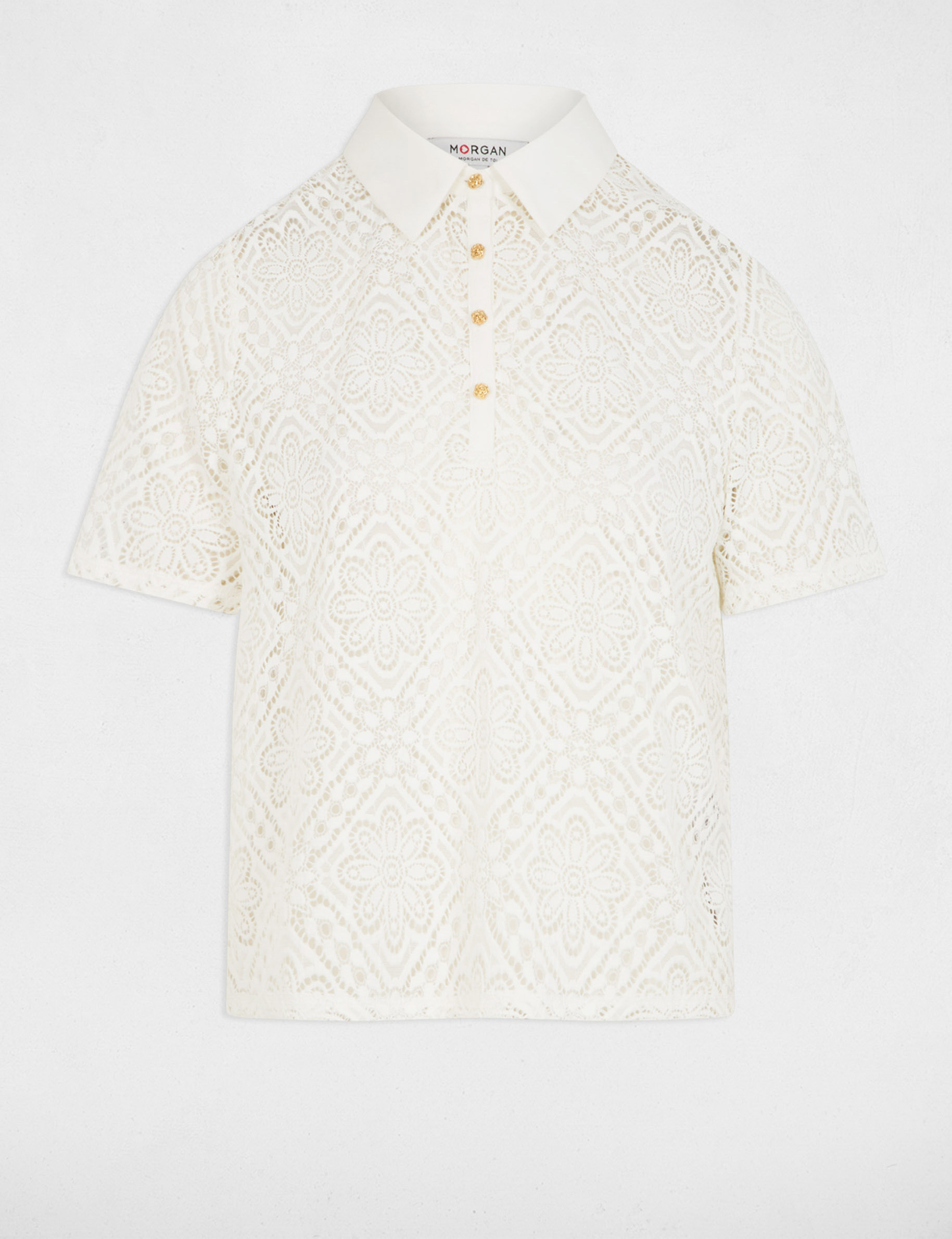 Polo met korte mouwen helder wit vrouw
