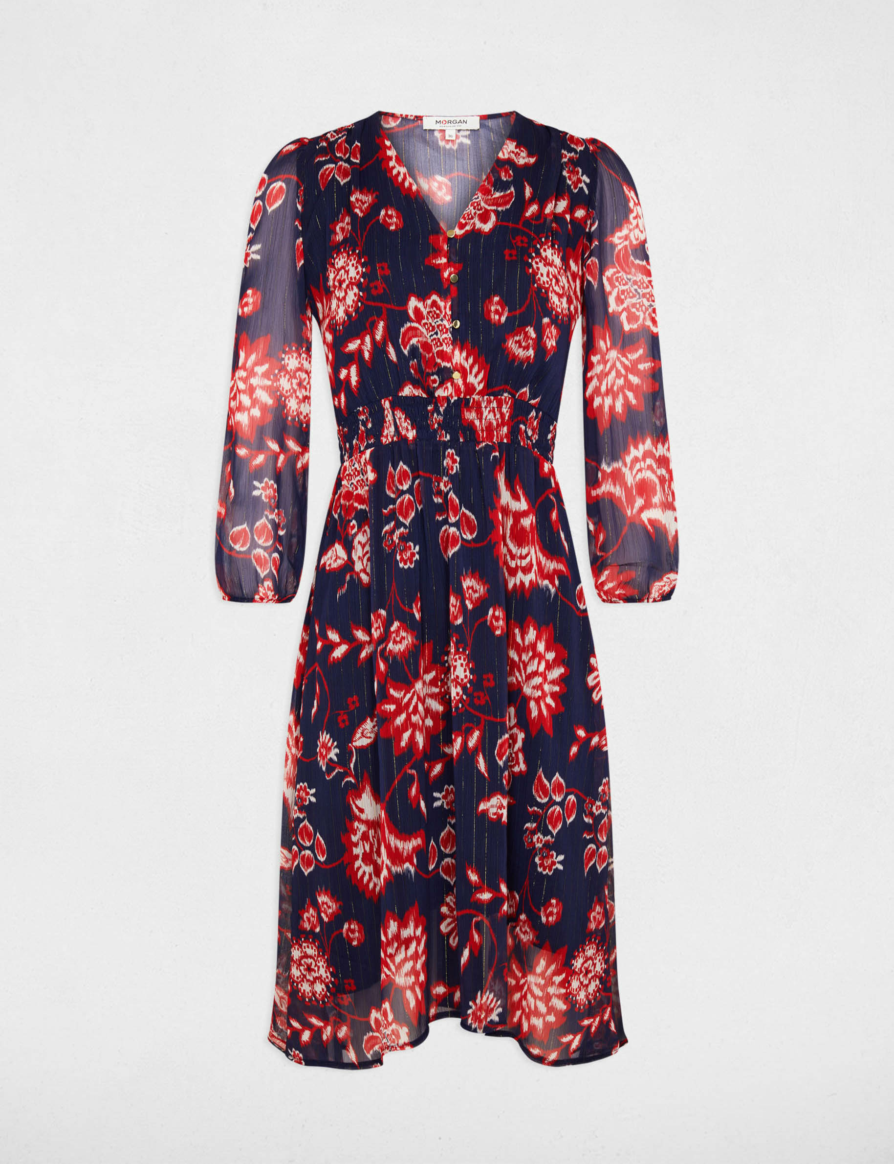 Robe midi imprimé floral multico femme