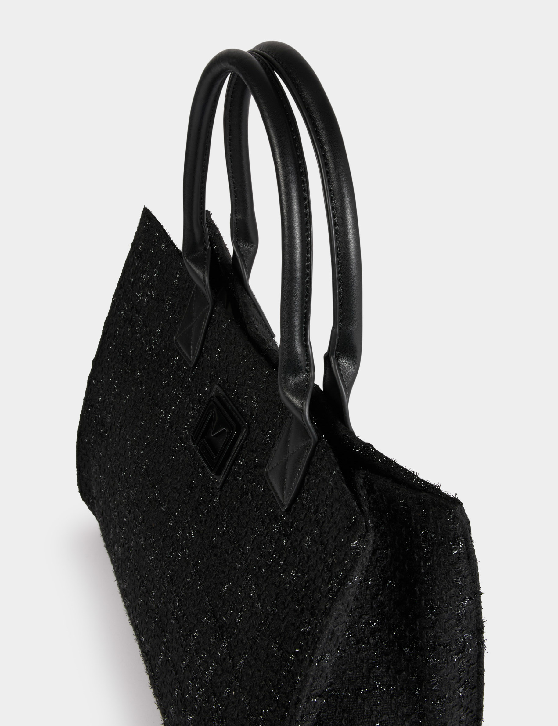 Tweed shopper zwart vrouw
