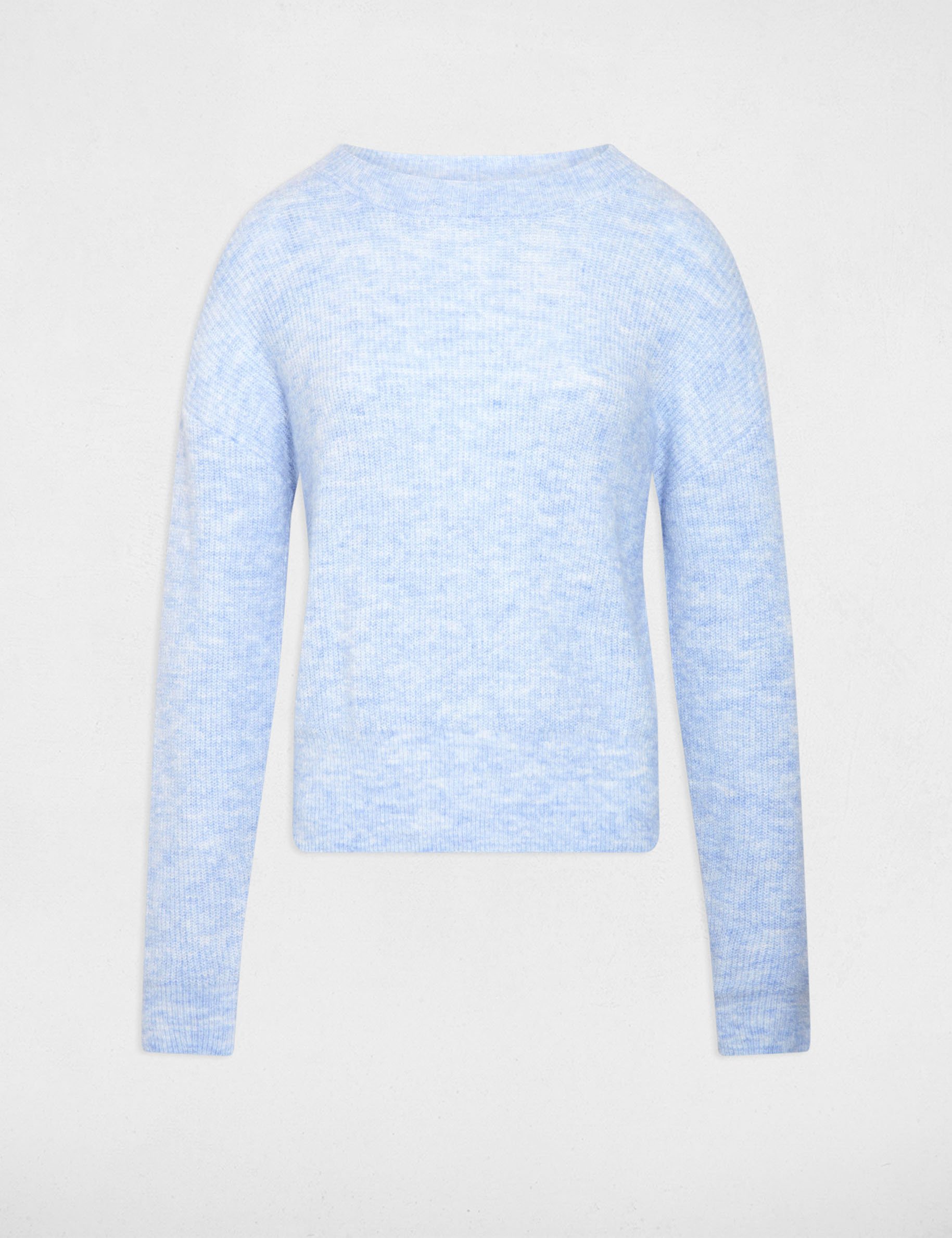 Trui met ronde hals en lange mouwen hemelsblauw vrouw