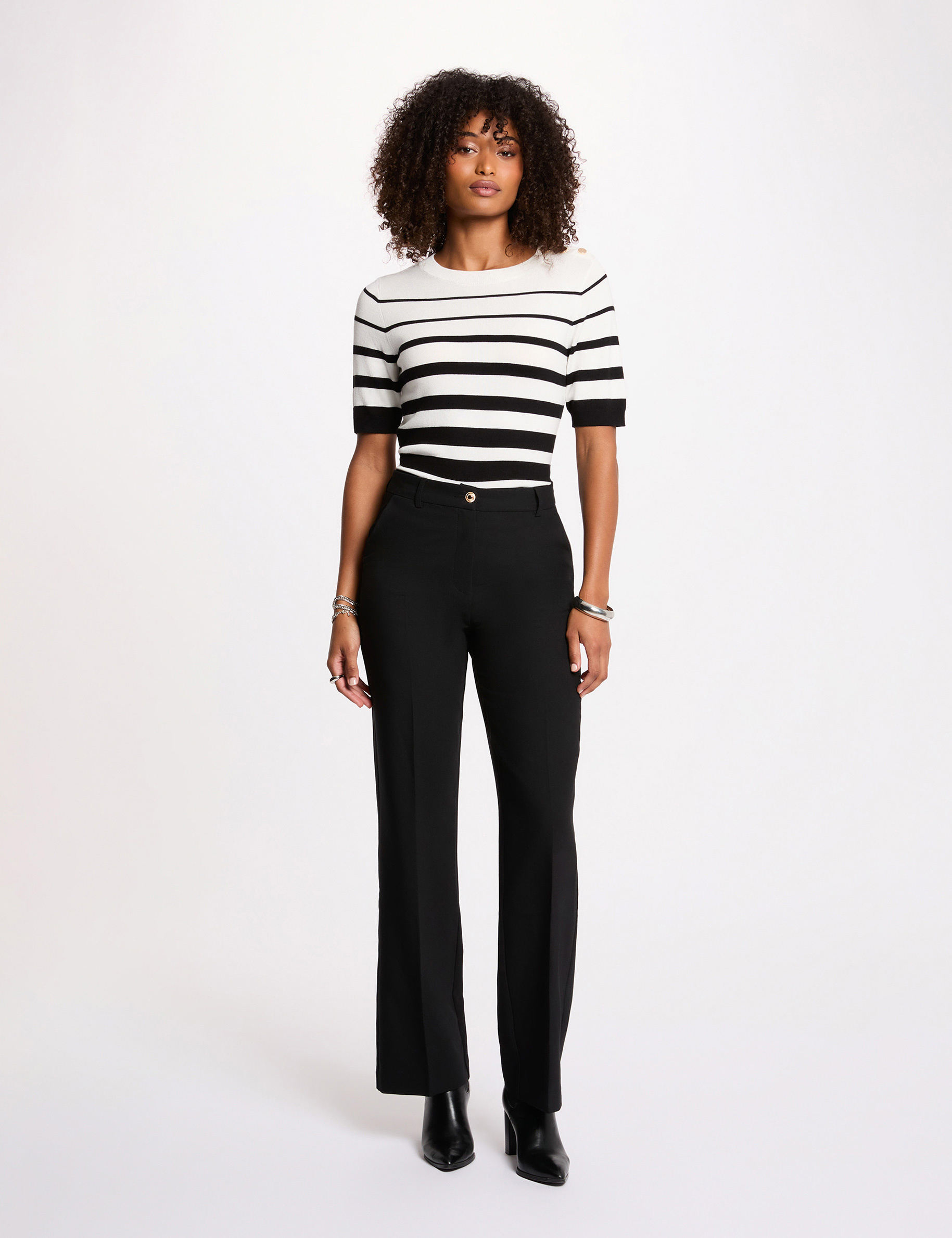 pantalon droit zip noir femme zwart vrouw