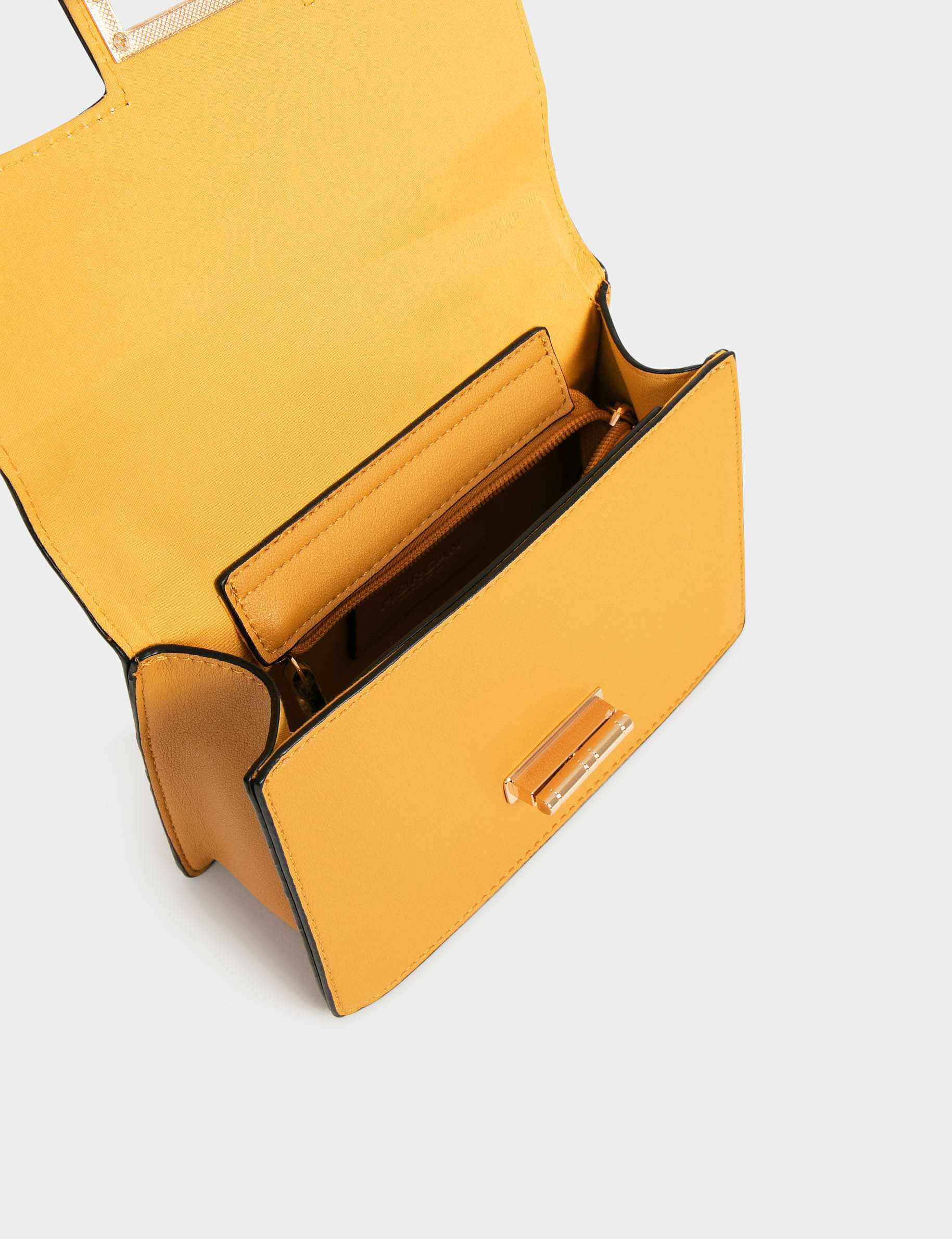 Sac cartable &agrave; bandouli&egrave;re jaune femme