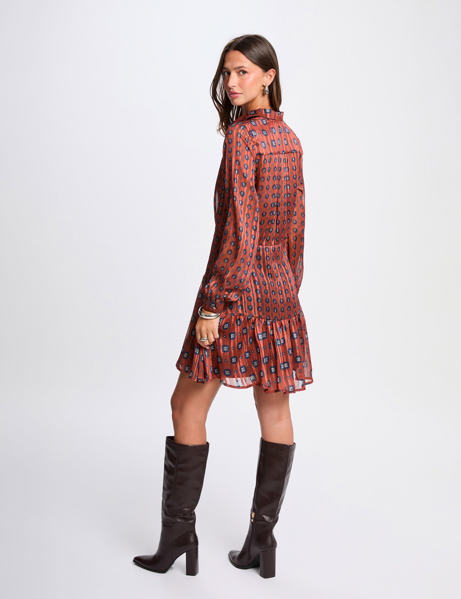 robe courte evasee multicolore femme Robe courte évasée multicolore femme