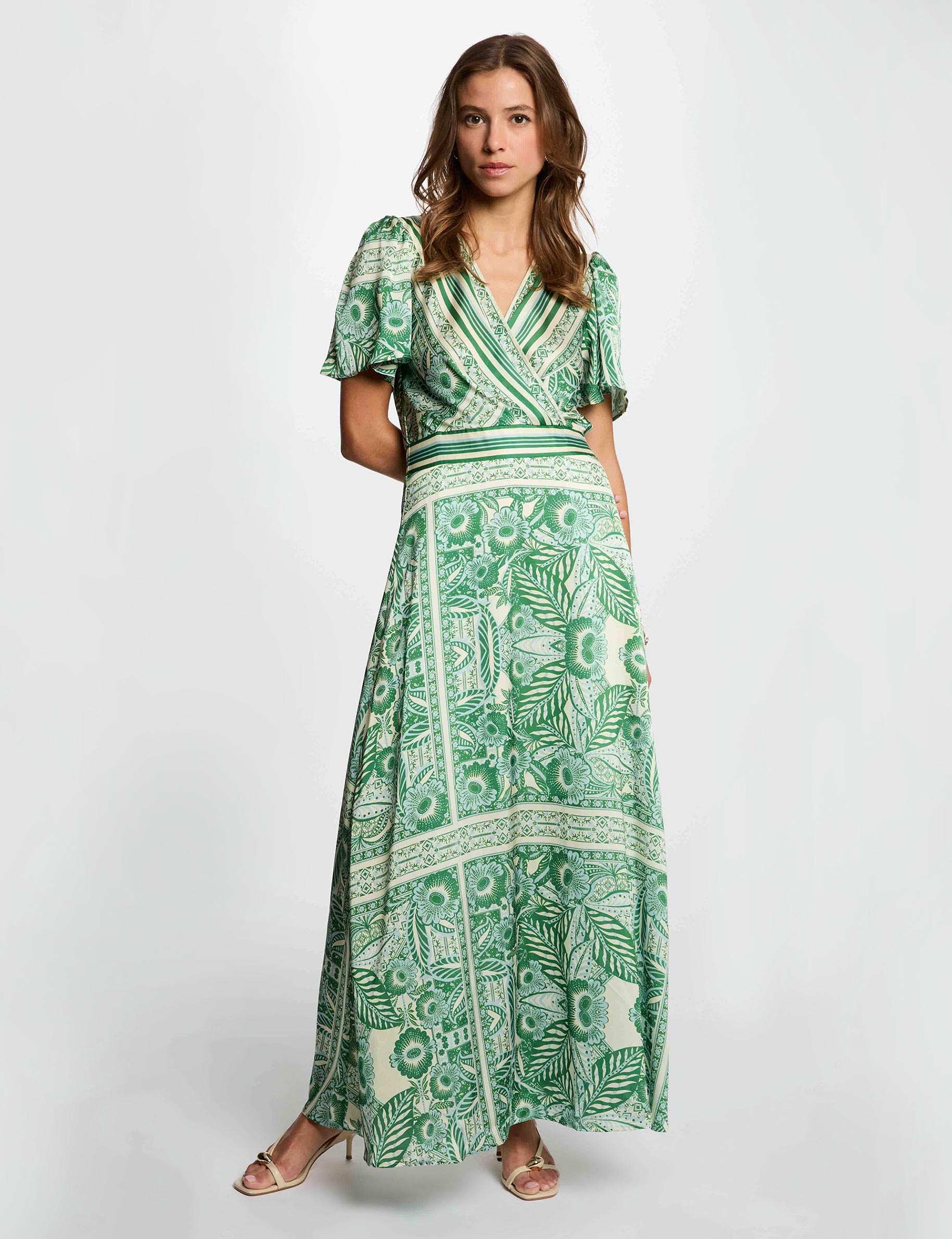 Robe longue cache coeur multicolore femme