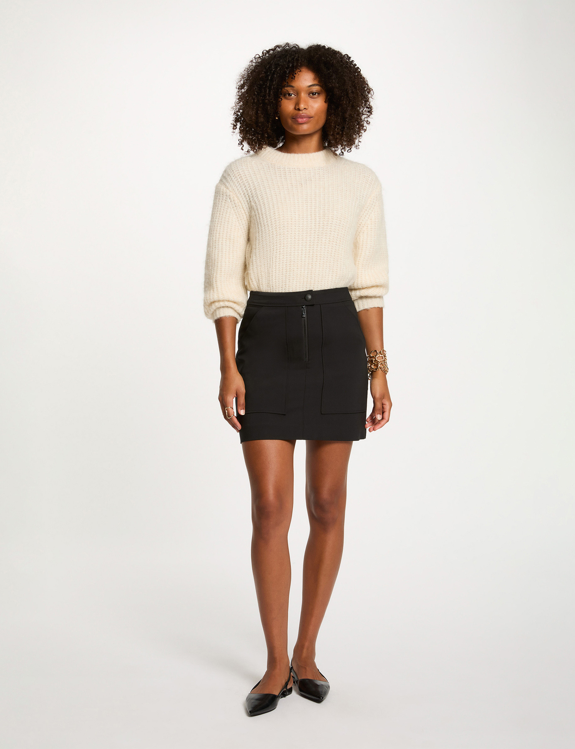 jupe courte zippee noir femme Jupe courte zippée noir femme