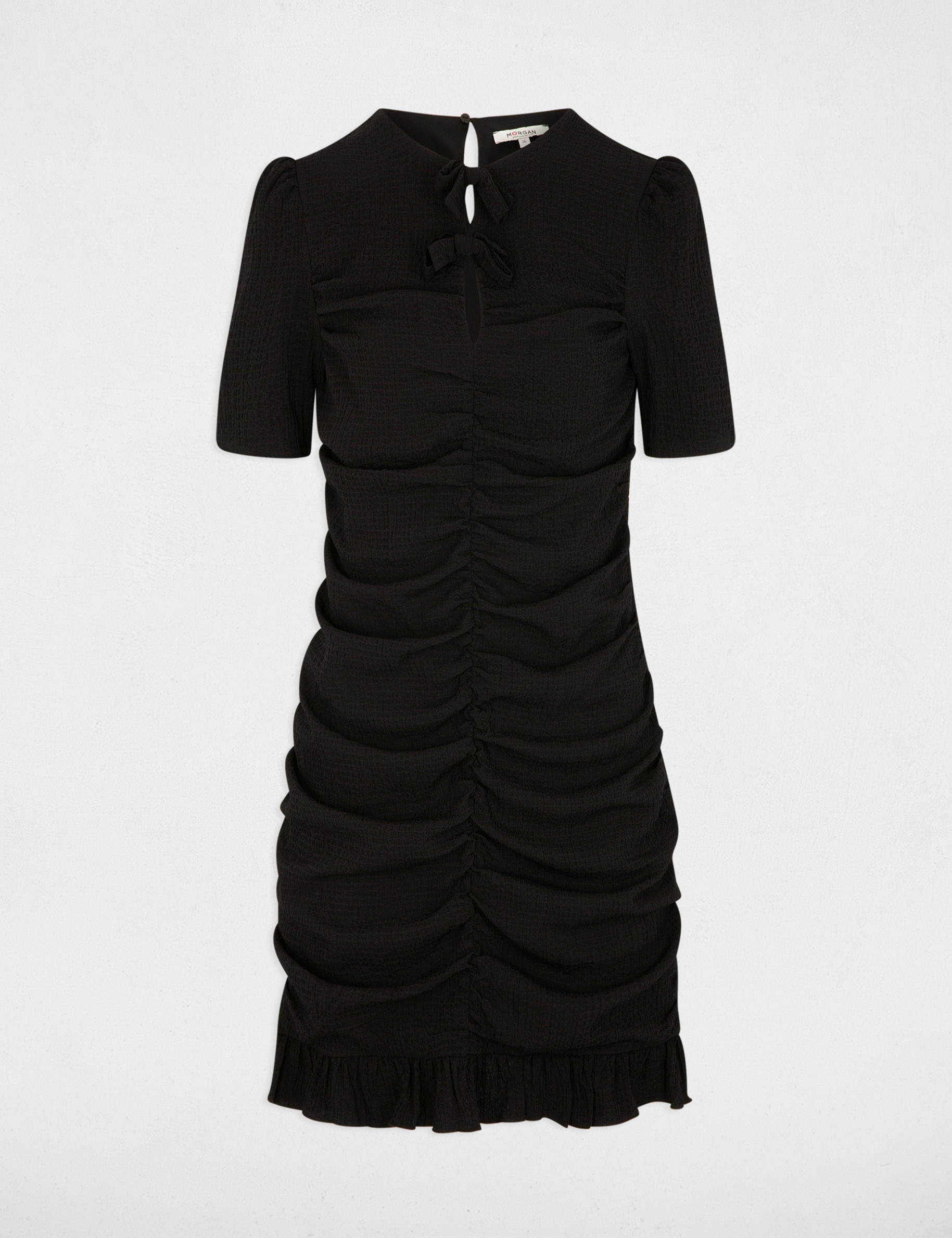 Robe courte ajust&eacute;e noir femme