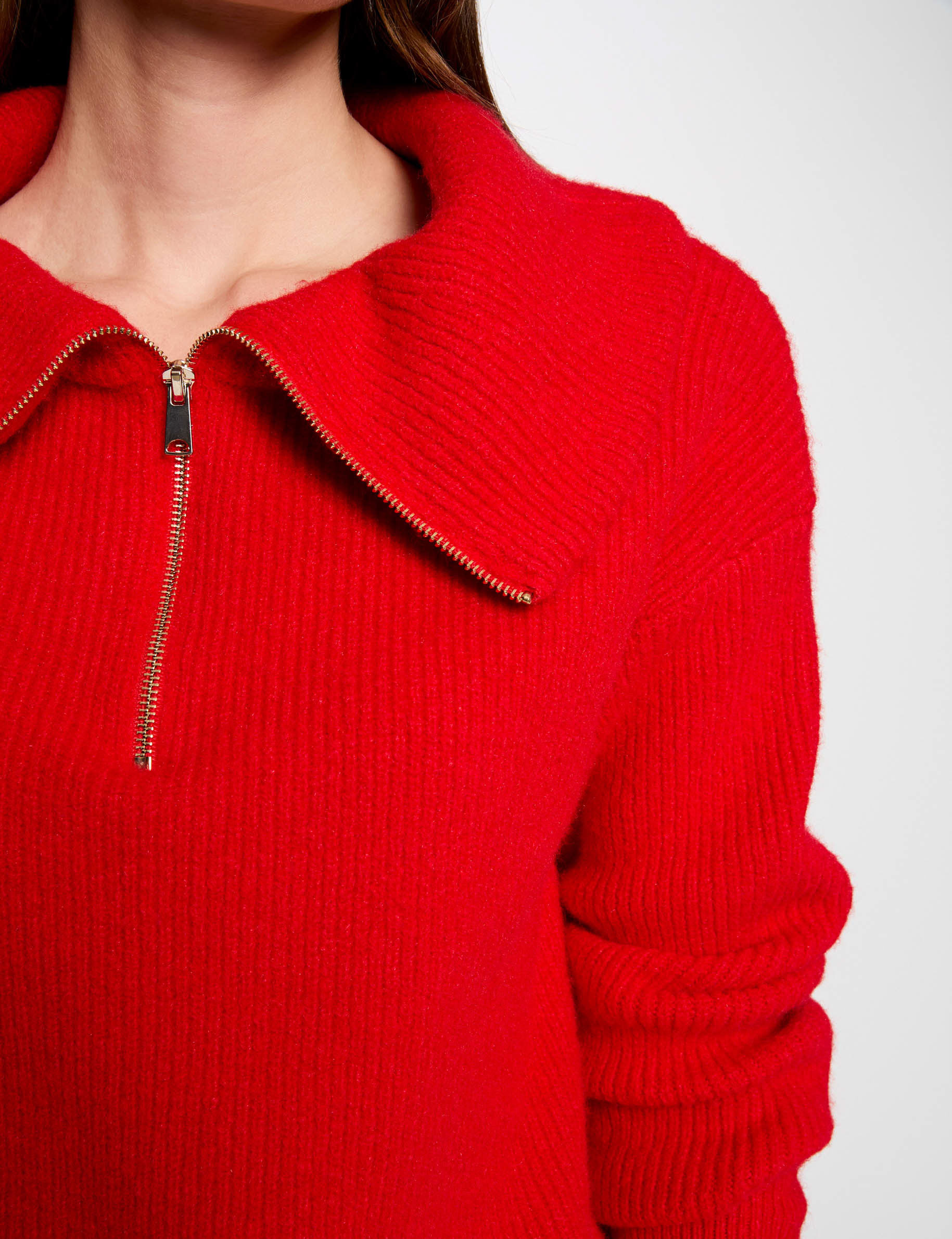 pull col camionneur rouge femme Pull col camionneur rouge femme