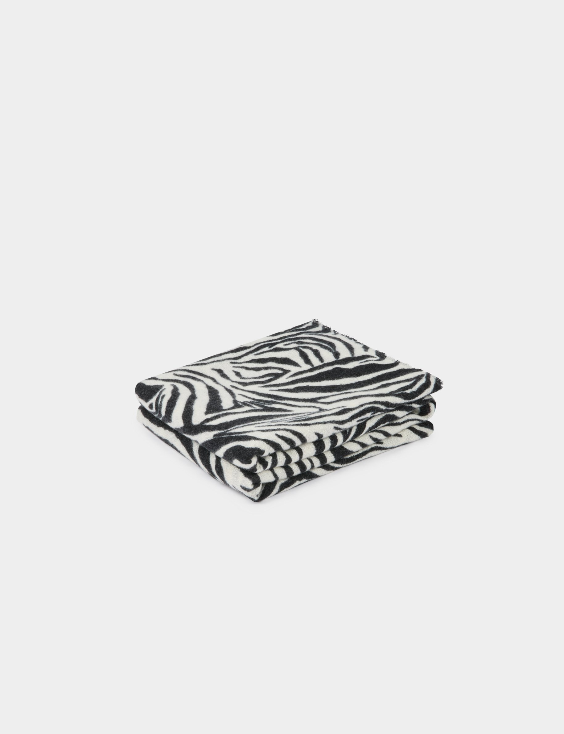 Sjaal met zebraprint helder wit vrouw