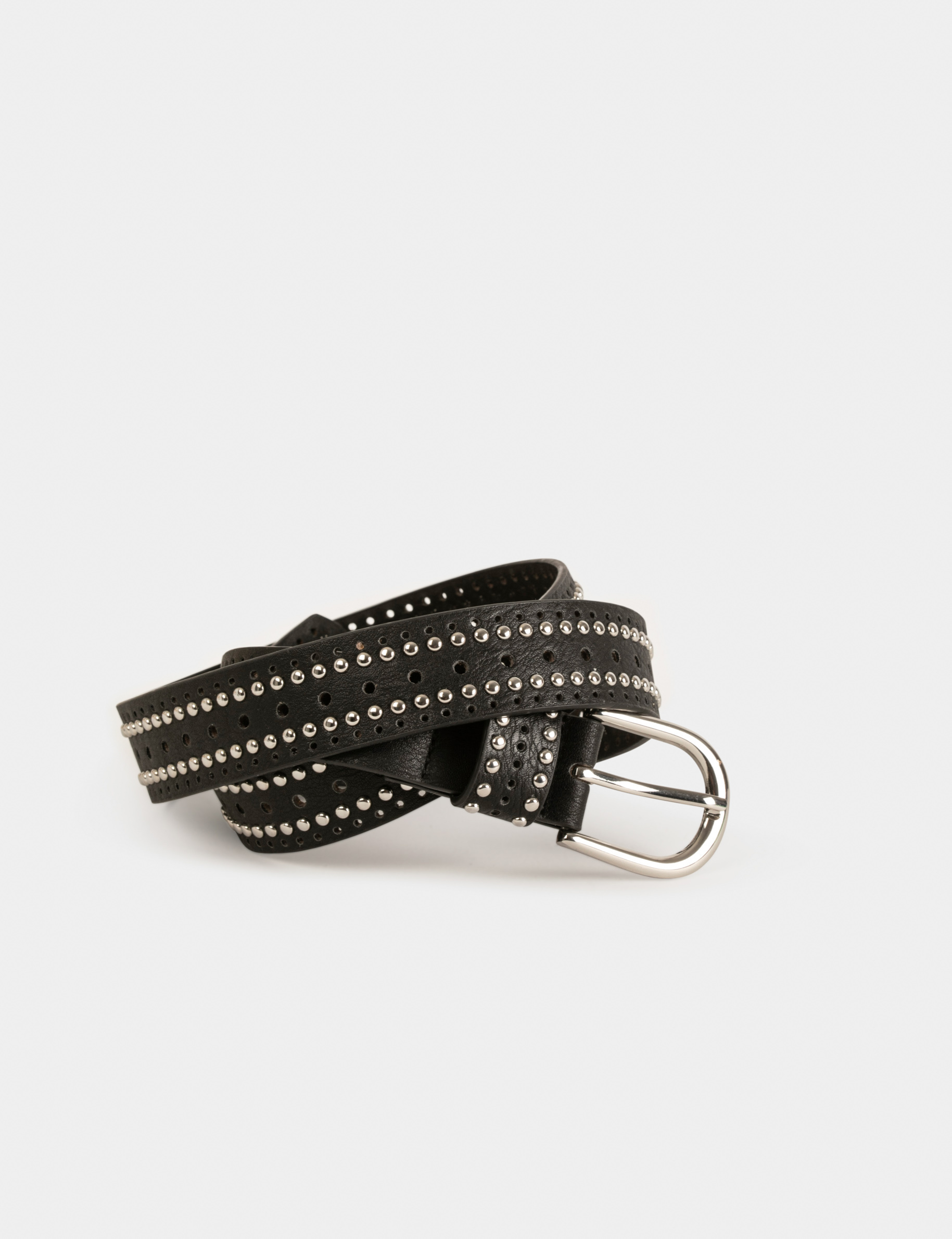 riem met studs en perforaties zwart vrouw Riem met studs en perforaties zwart vrouw