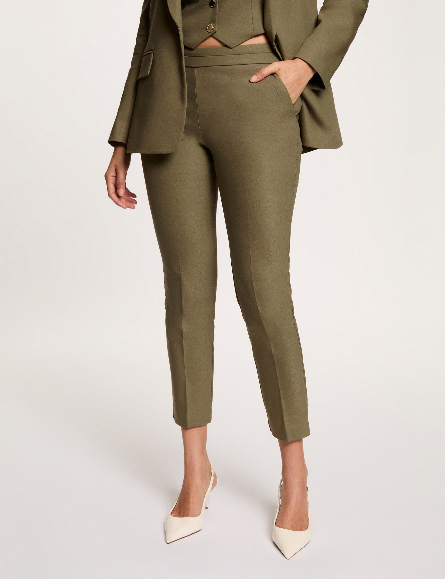 7/8 broek met ceintuur brons vrouw