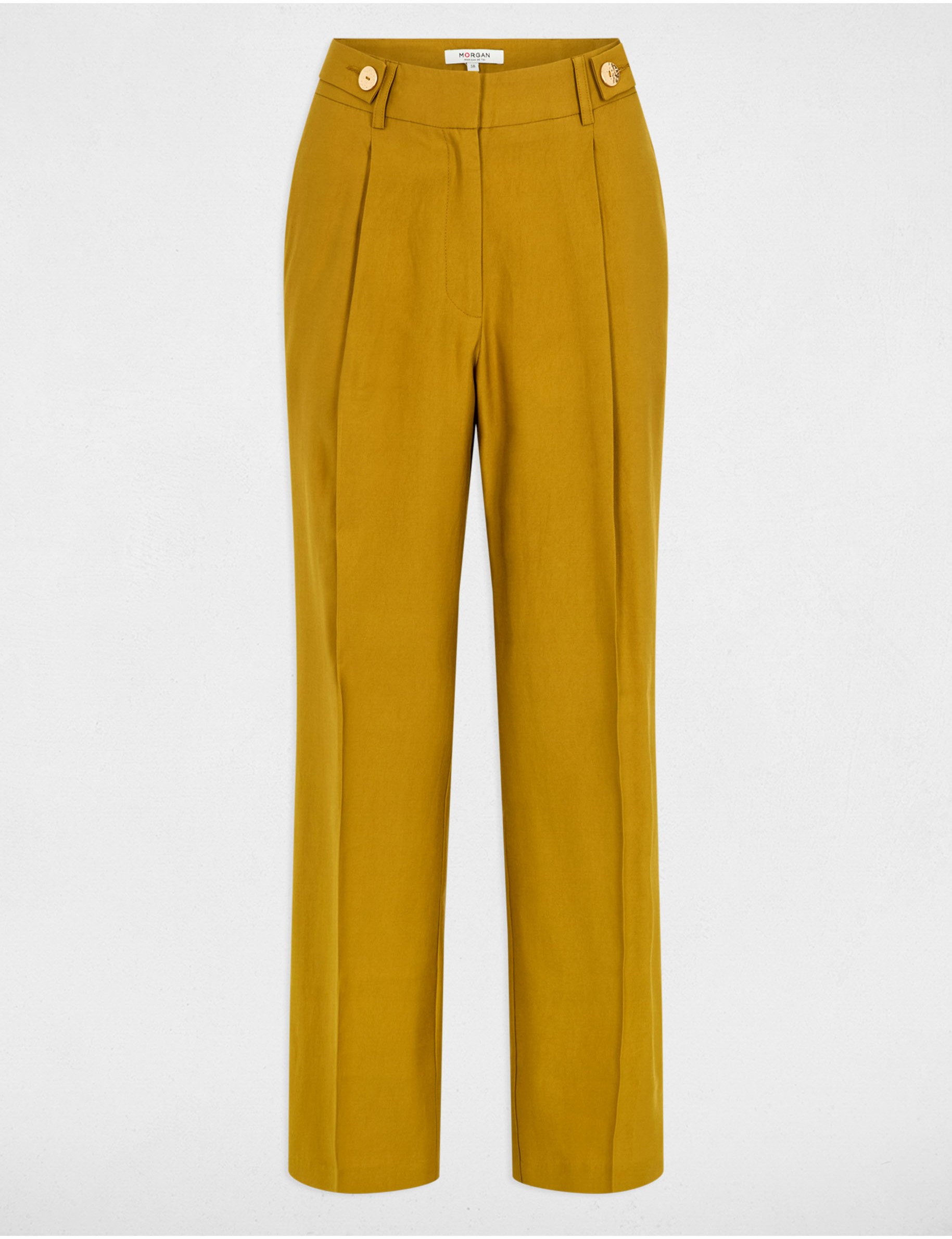 pantalon carotte a pinces vert kaki femme Pantalon carotte à pinces vert kaki femme