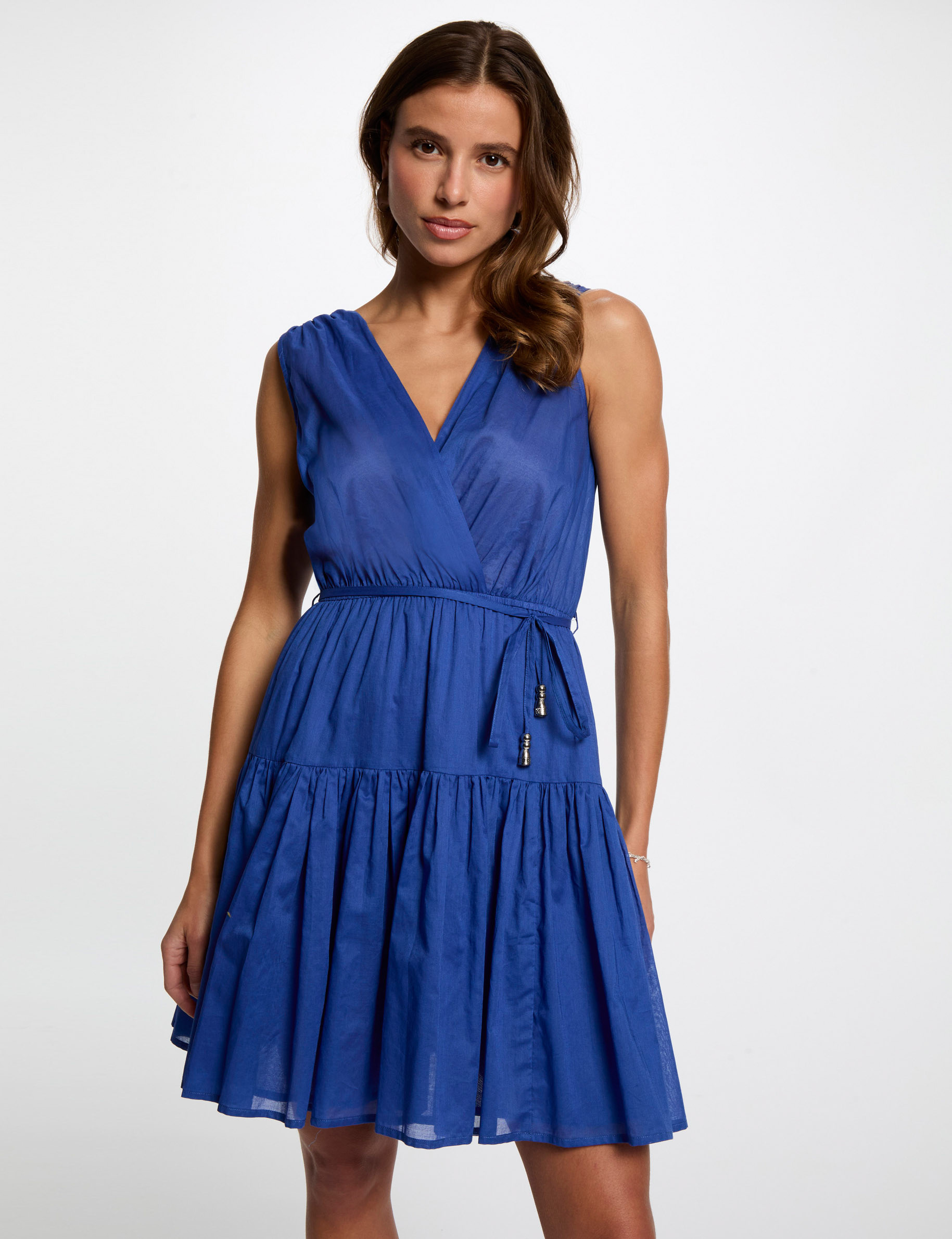 robe courte evasee bleu electrique femme Robe courte évasée bleu electrique femme