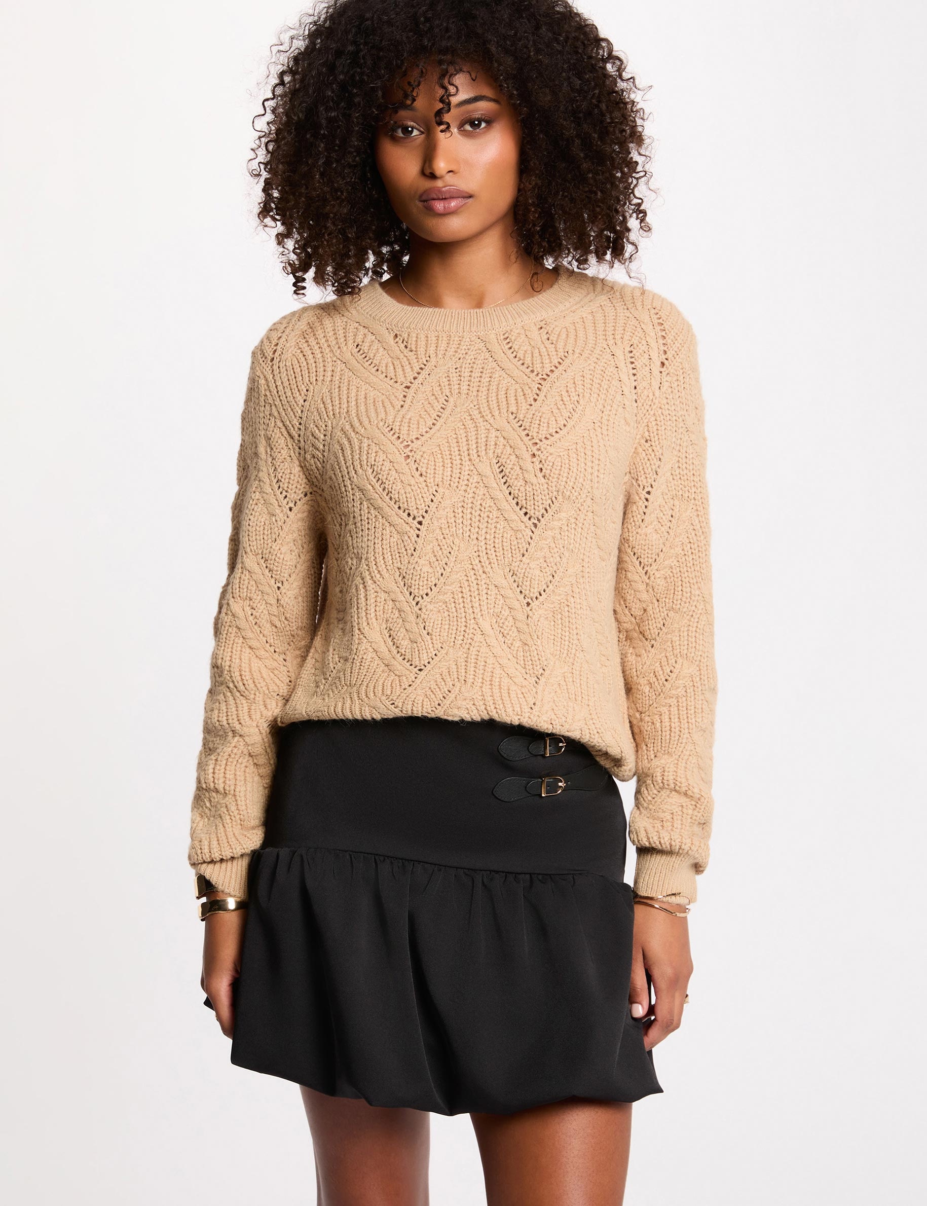 Jupe courte ajustée noir femme