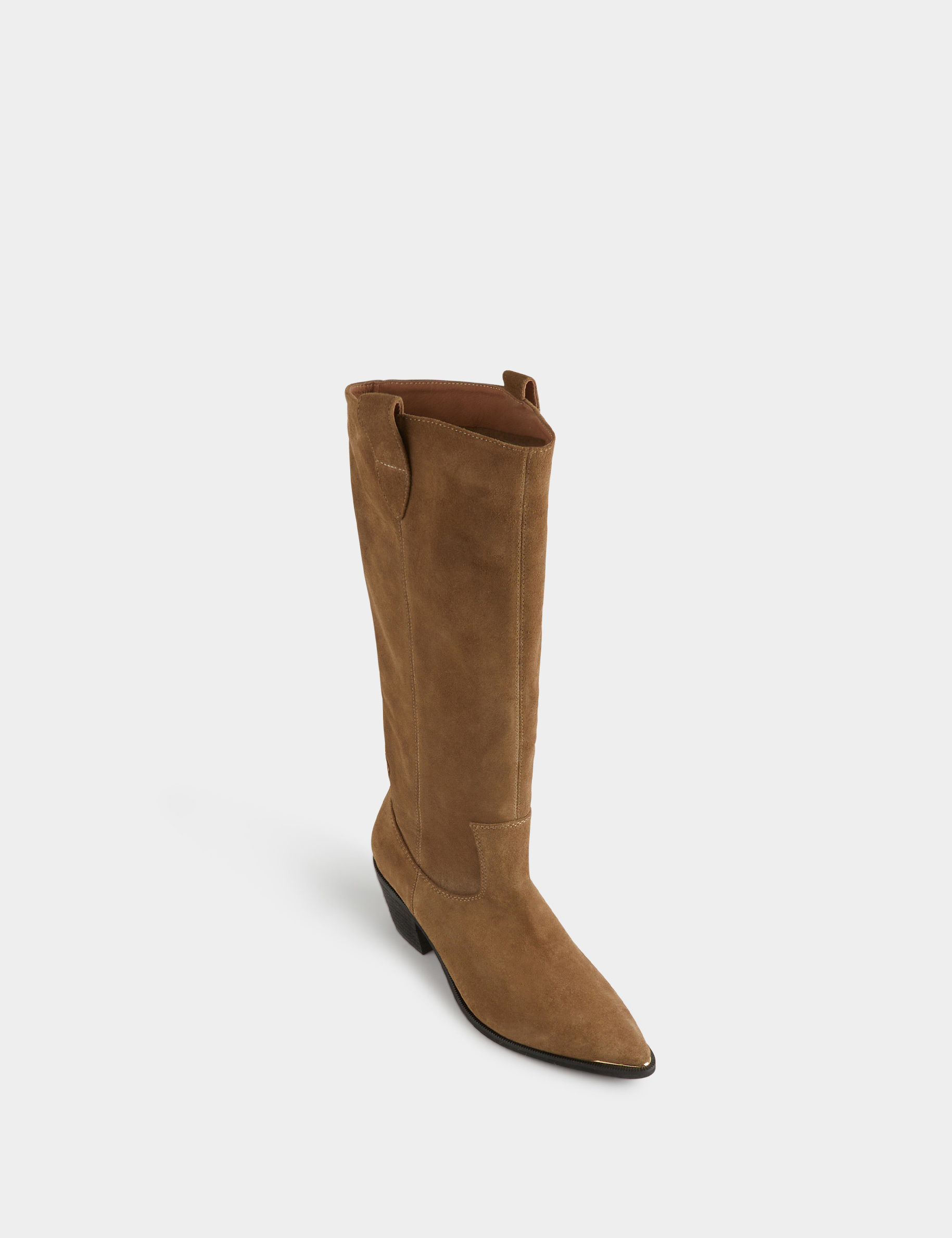Baskets en cuir beige femme