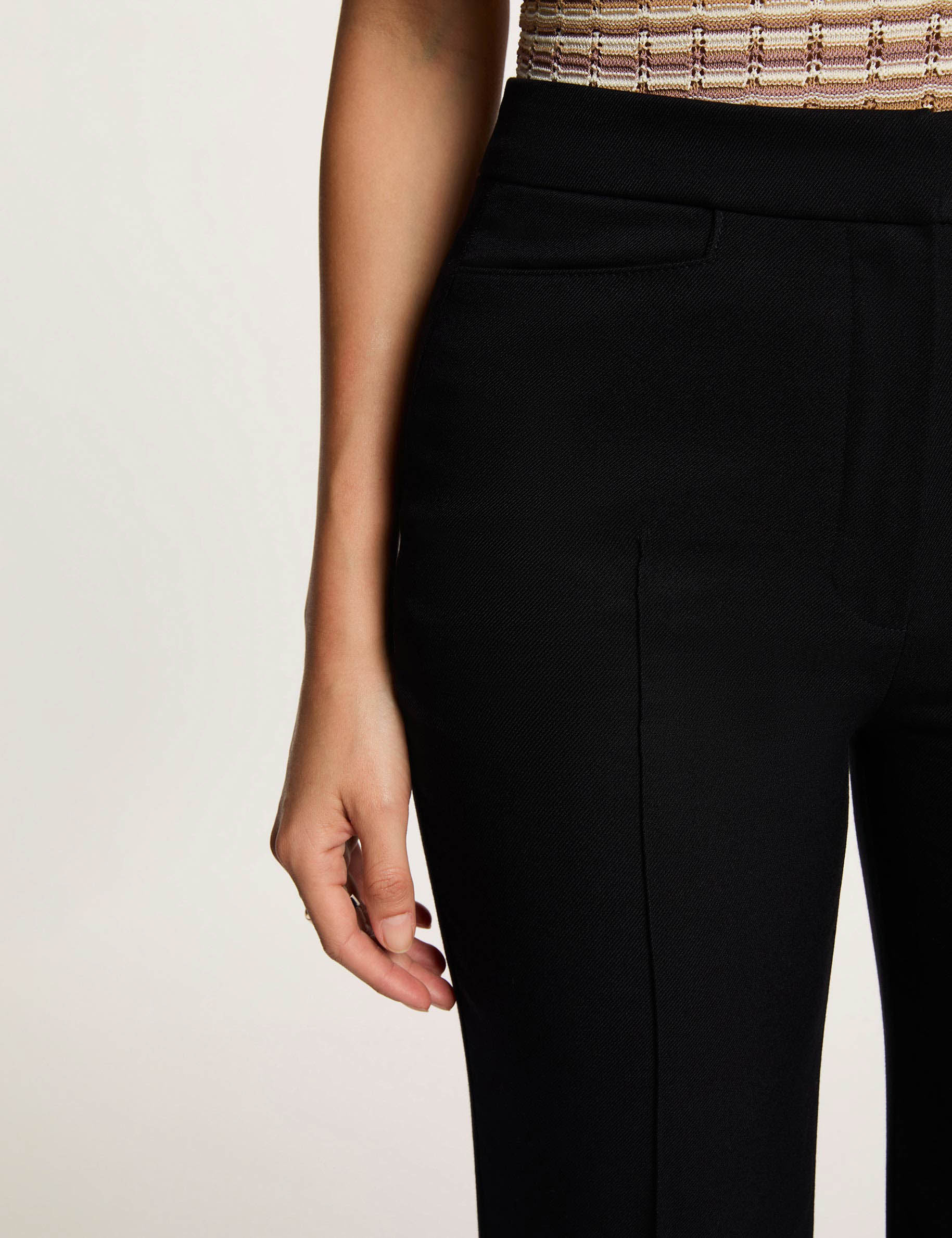 Pantalon bootcut bleu marine femme