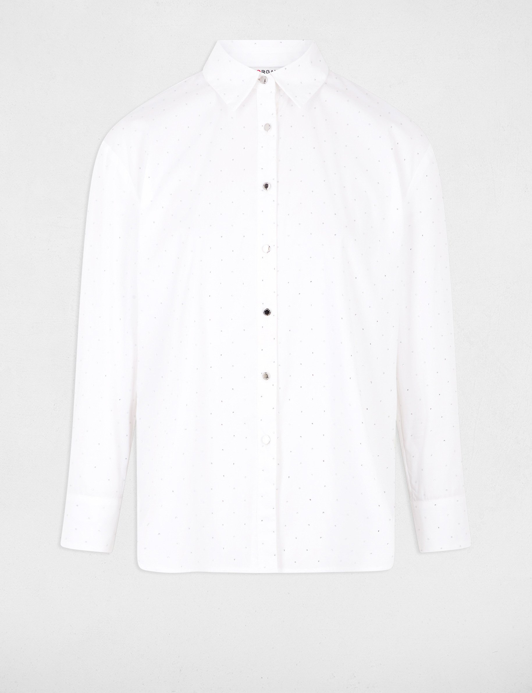 chemise manches longues strass blanc femme Chemise manches longues strass blanc femme