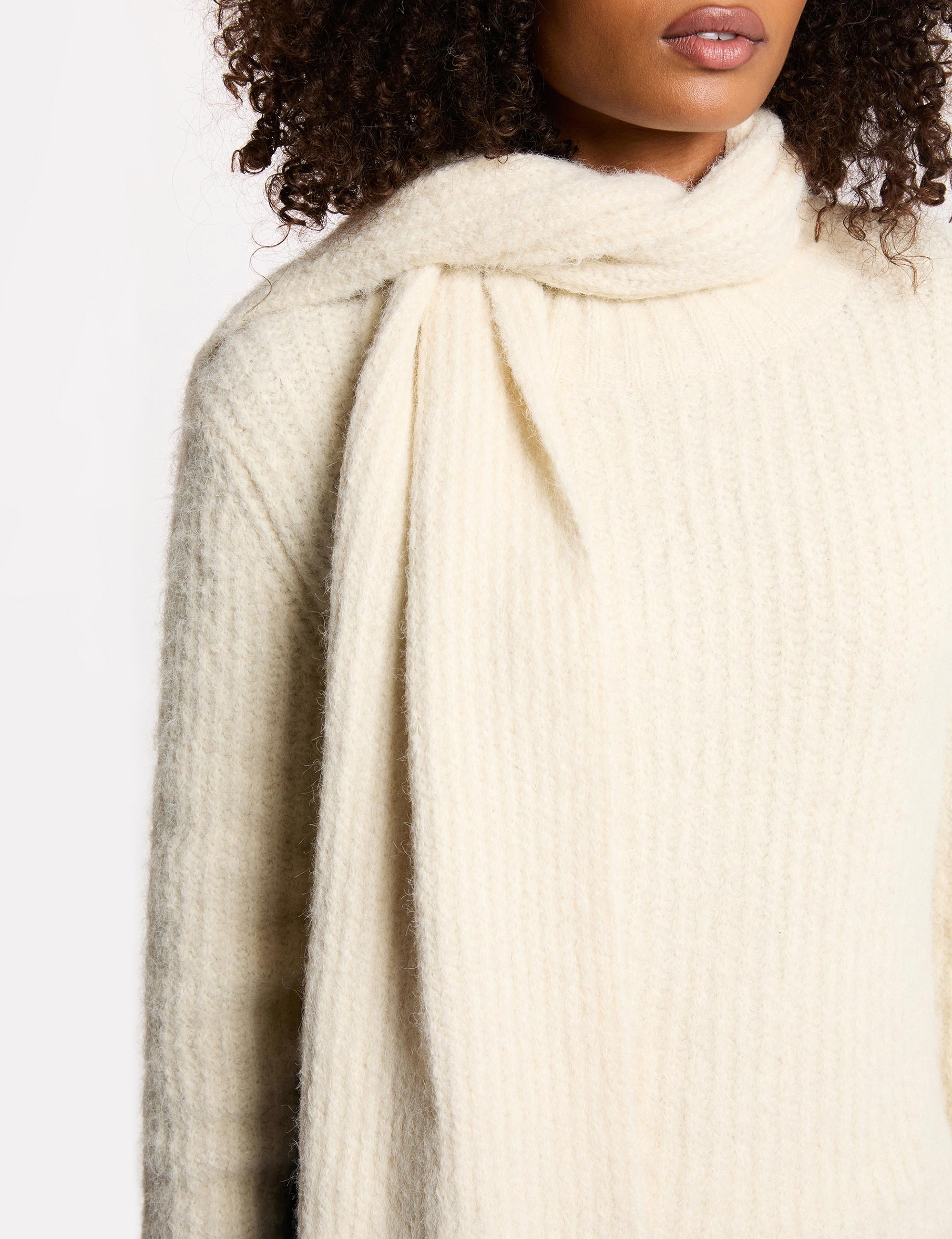 pull col echarpe ivoire femme Pull col écharpe ivoire femme