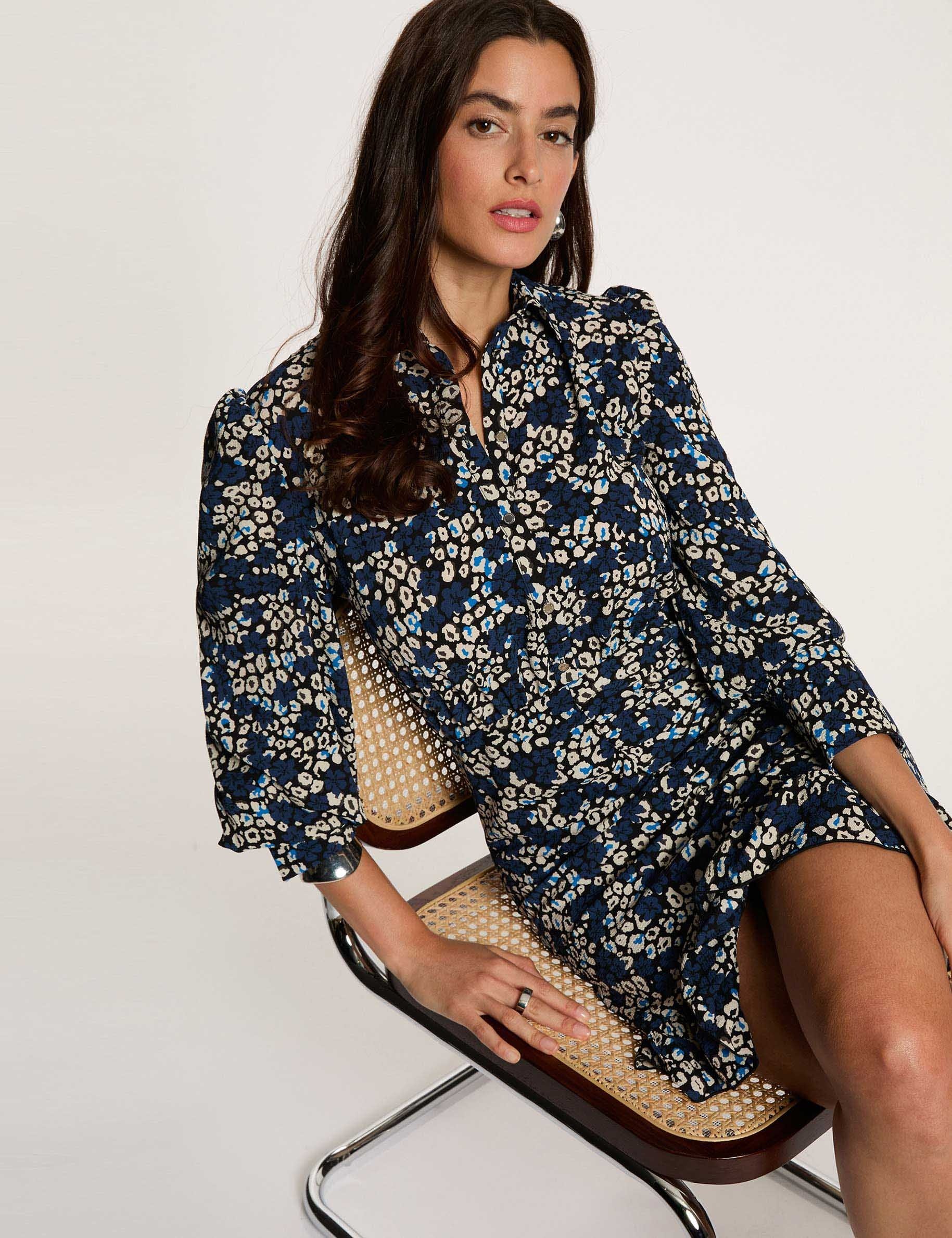 Robe courte fluide multicolore femme